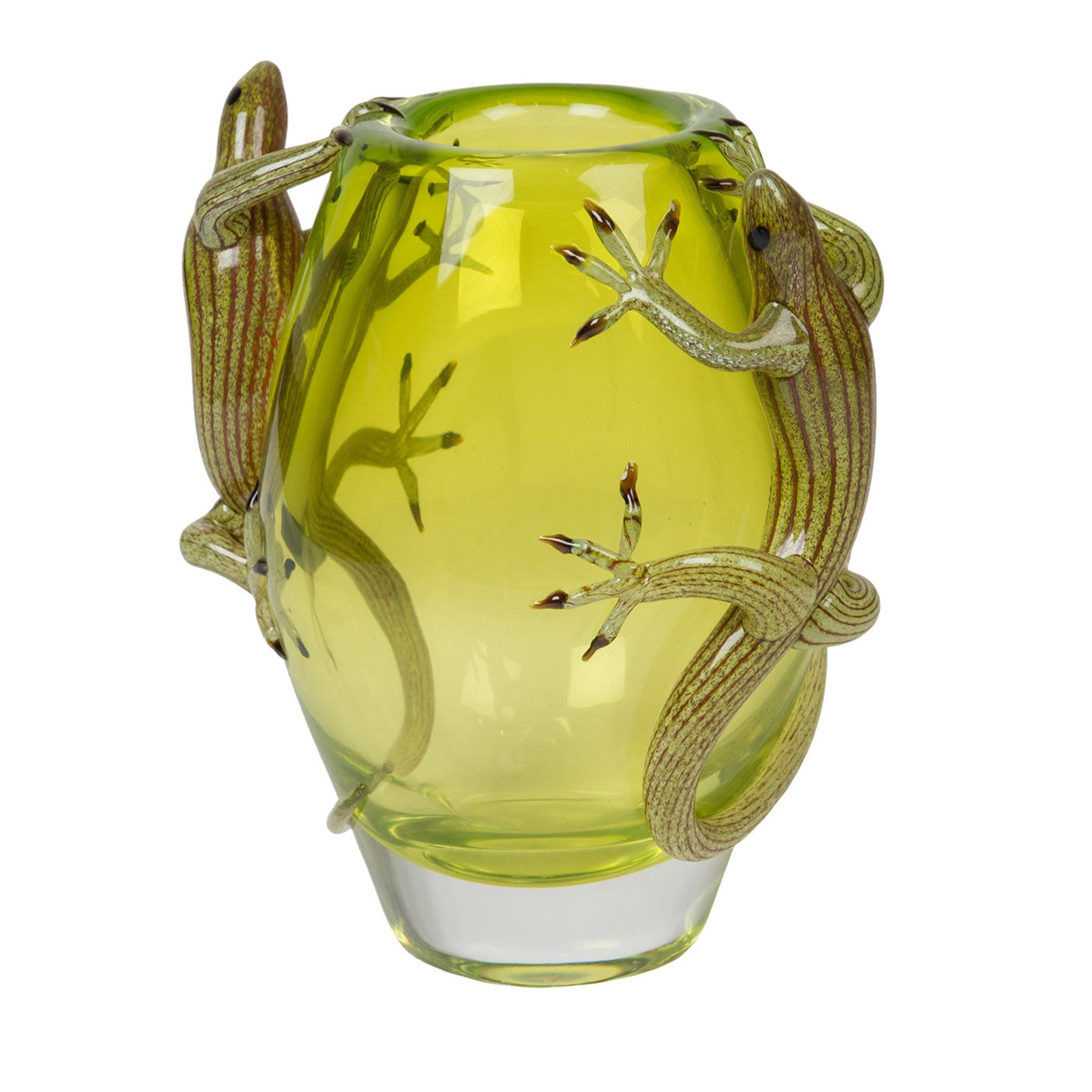Small Green Vase With 2 Geckos  - Main view