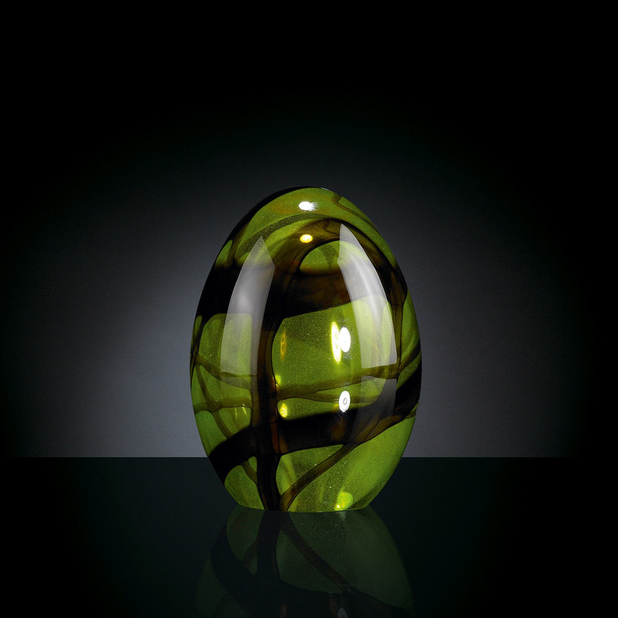 Small Green Glass Egg  - Alternative view 1