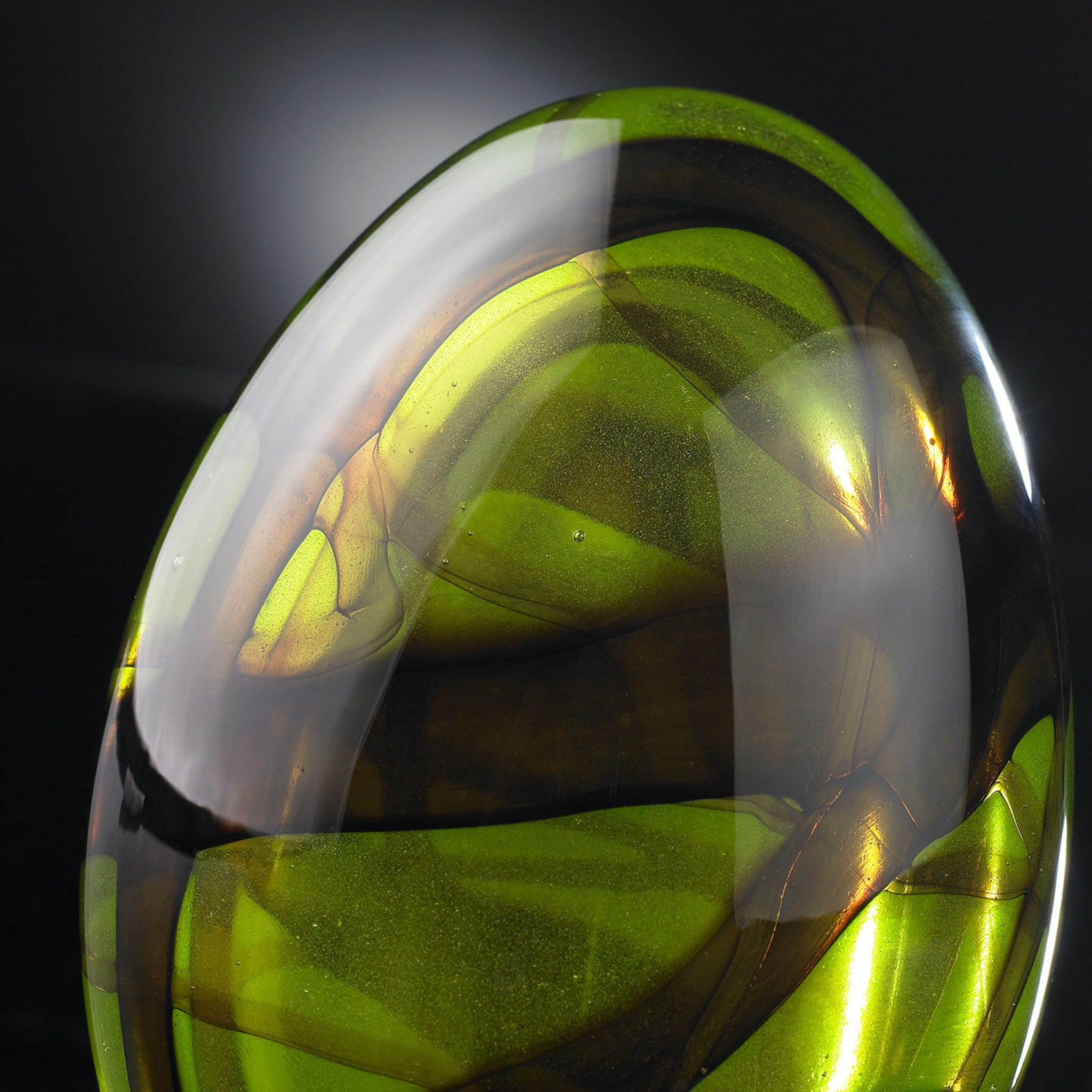 Small Green Glass Egg  - Alternative view 2