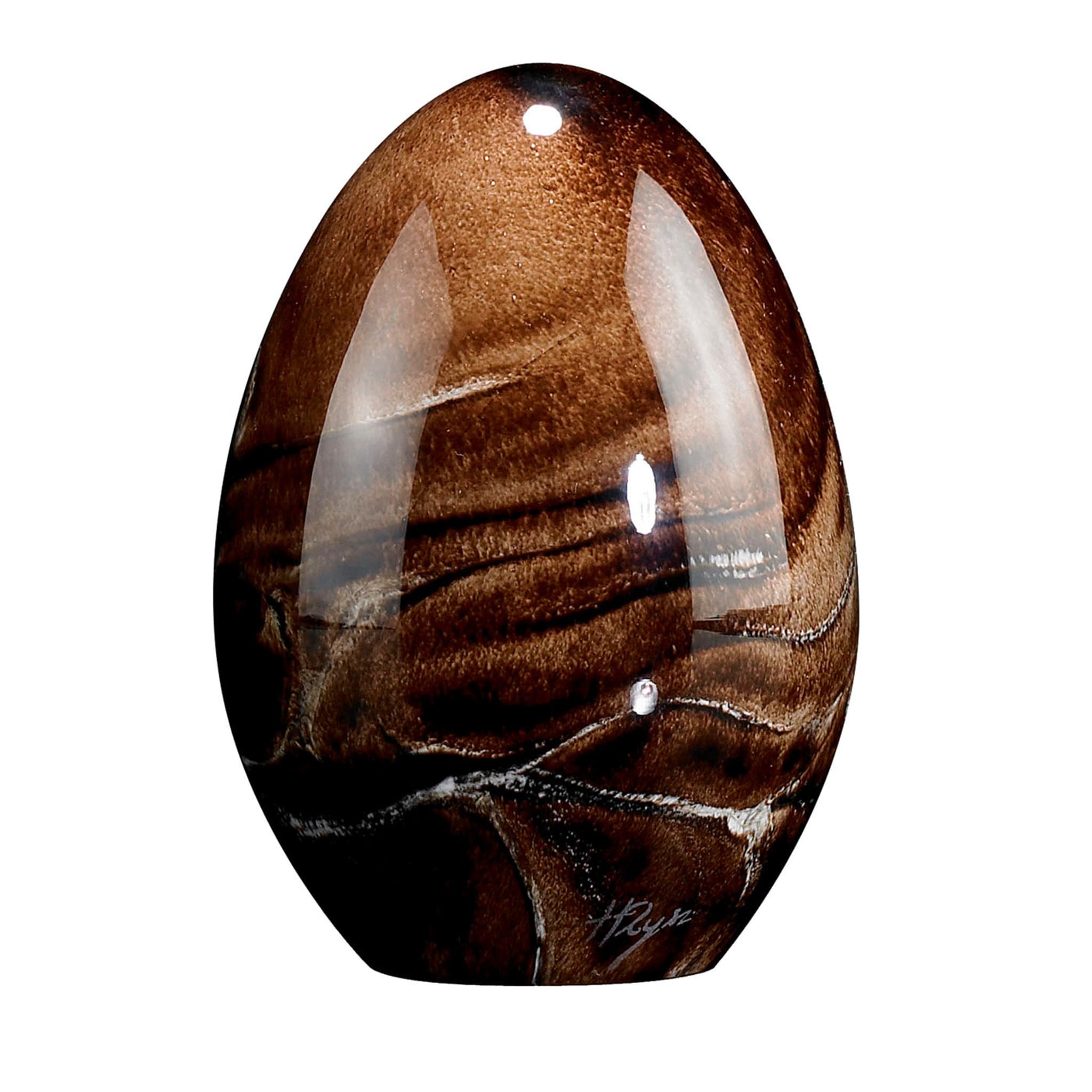 Uovo piccolo di vetro marrone  - Vista principale