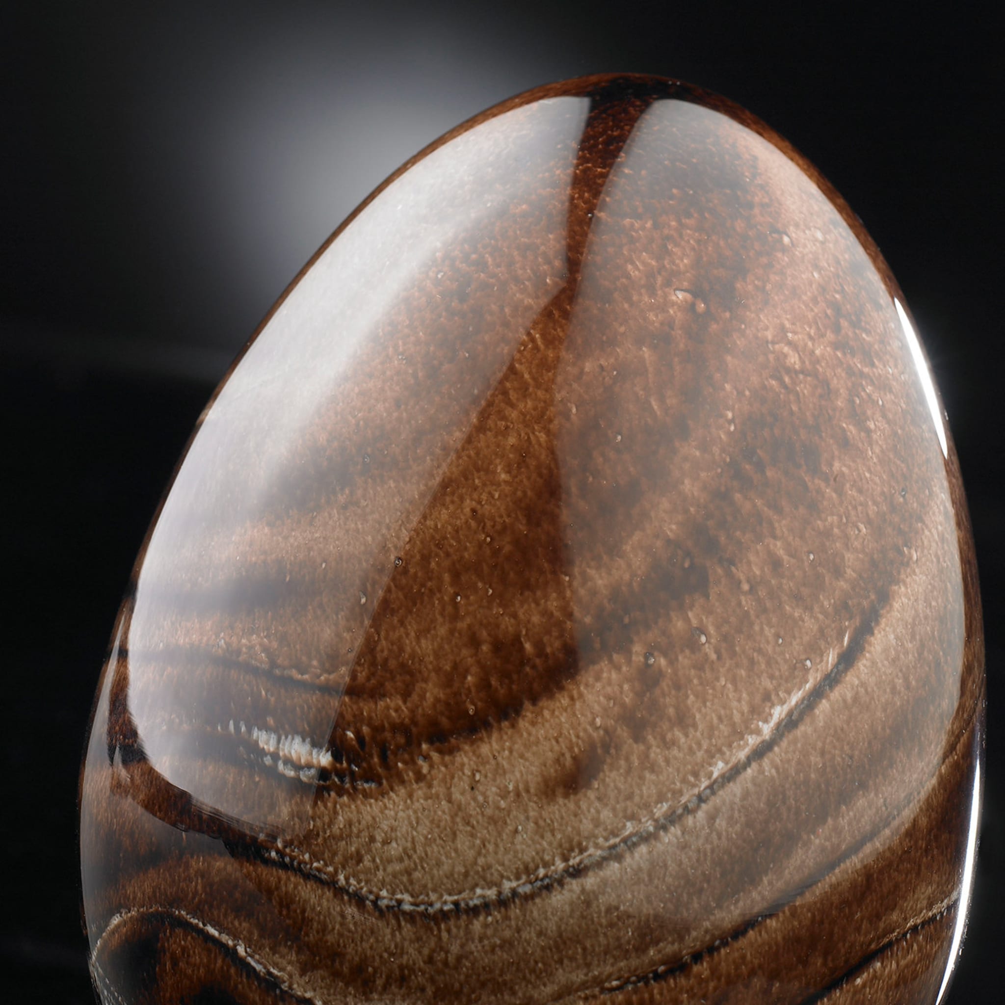 Small Brown Glass Egg  - Alternative view 2