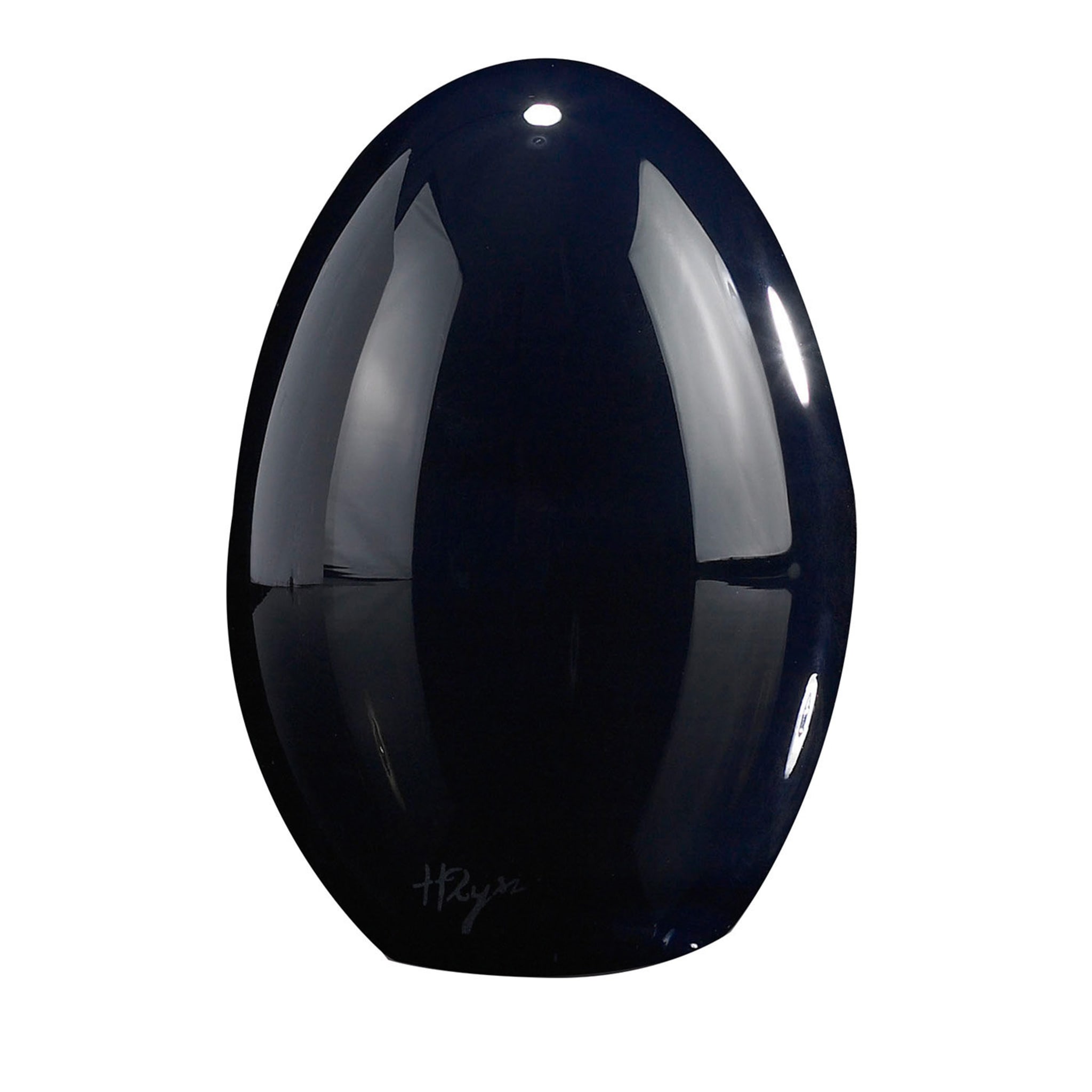 Small Black Glass Egg - Main view