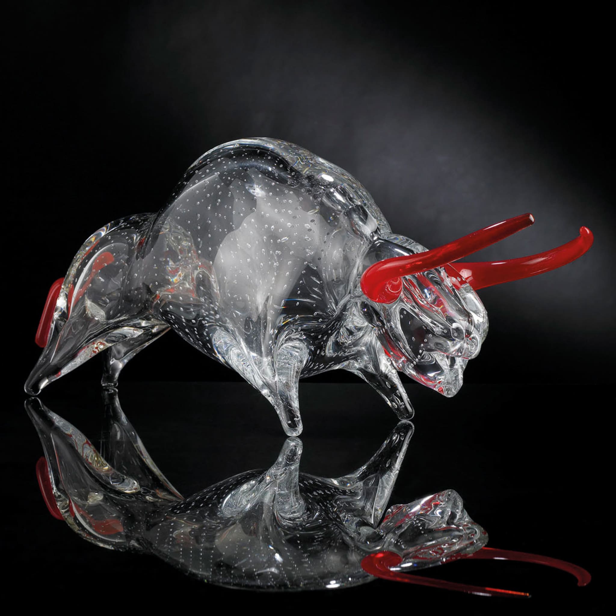 Figurina di toro in vetro grande  - Vista alternativa 1