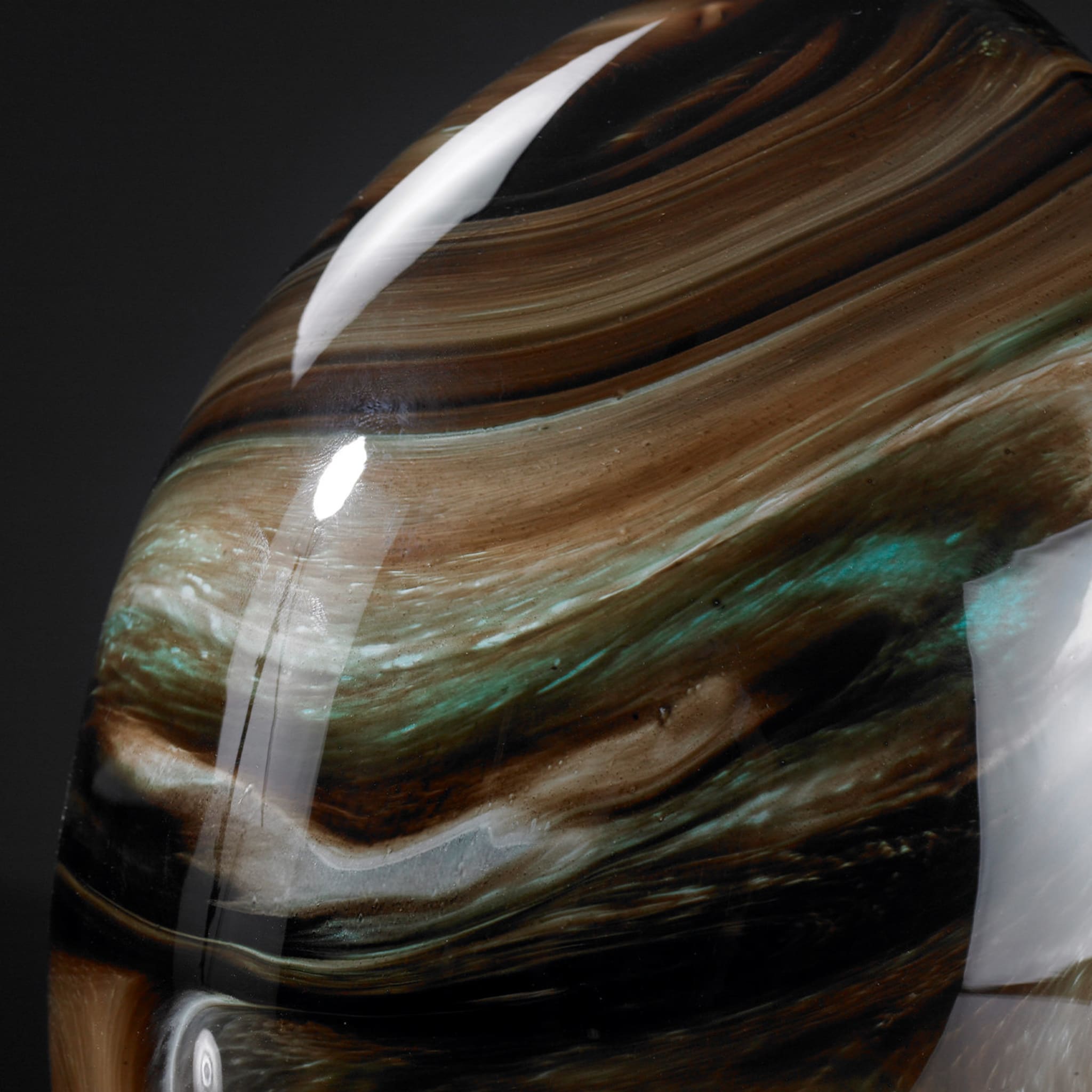 Brown Marbled Glass Egg - Alternative view 2