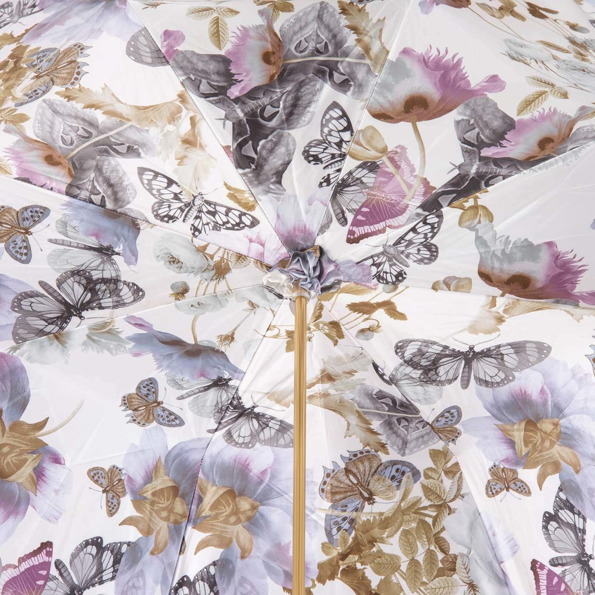 Light Blue Nature Umbrella with Butterflies - Double Cloth - Alternative view 5