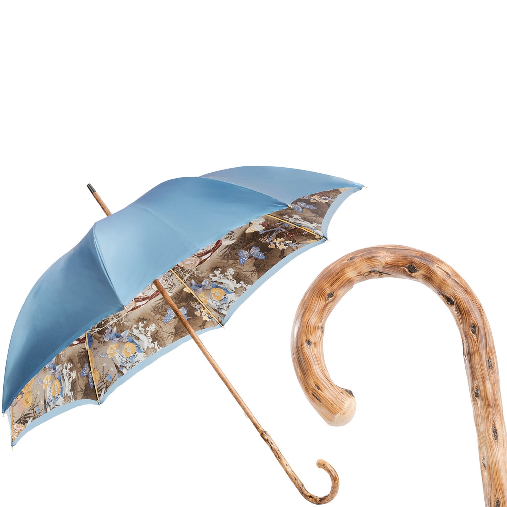 Nature Umbrella with Broom Wood Handle - Double Cloth - Alternative view 1