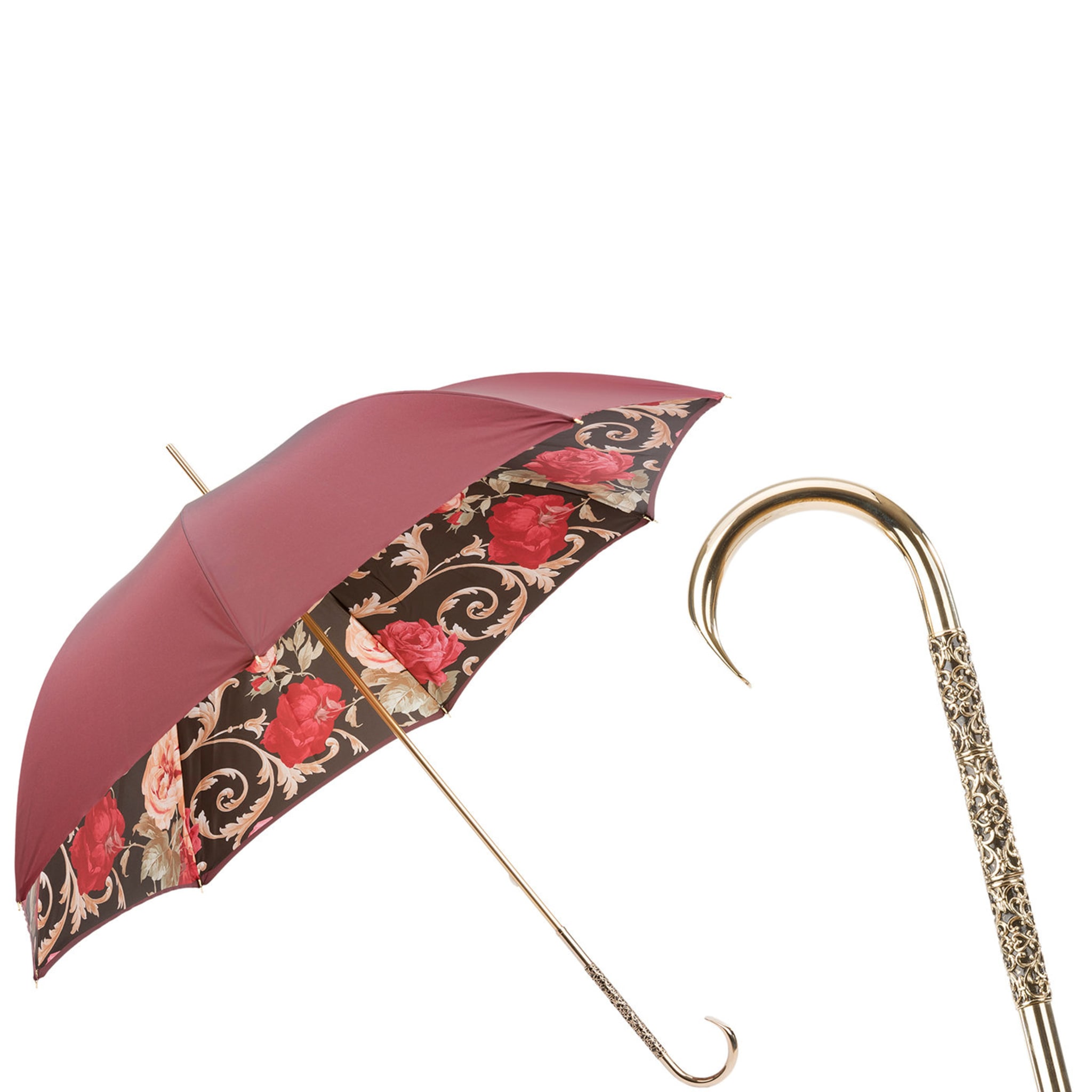 Burgunderfarbener Vintage-Regenschirm - Doppeltuch - Alternative Ansicht 1