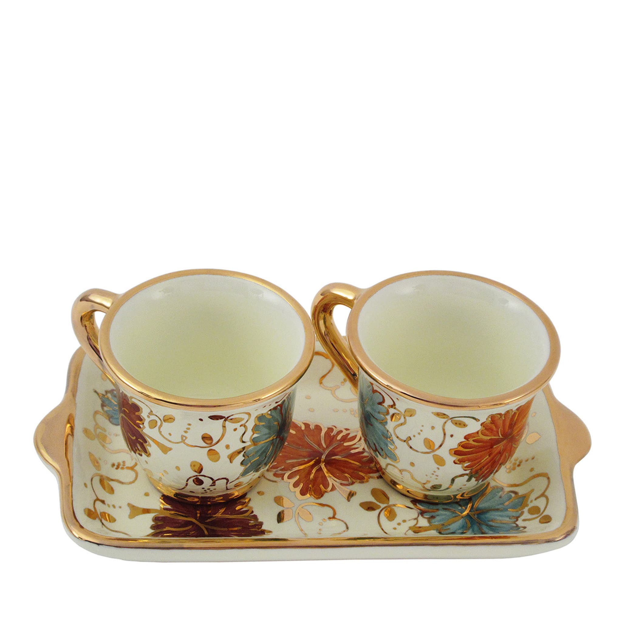 Shoots and Gold Set of 2 Espresso Cups with Tray - Main view