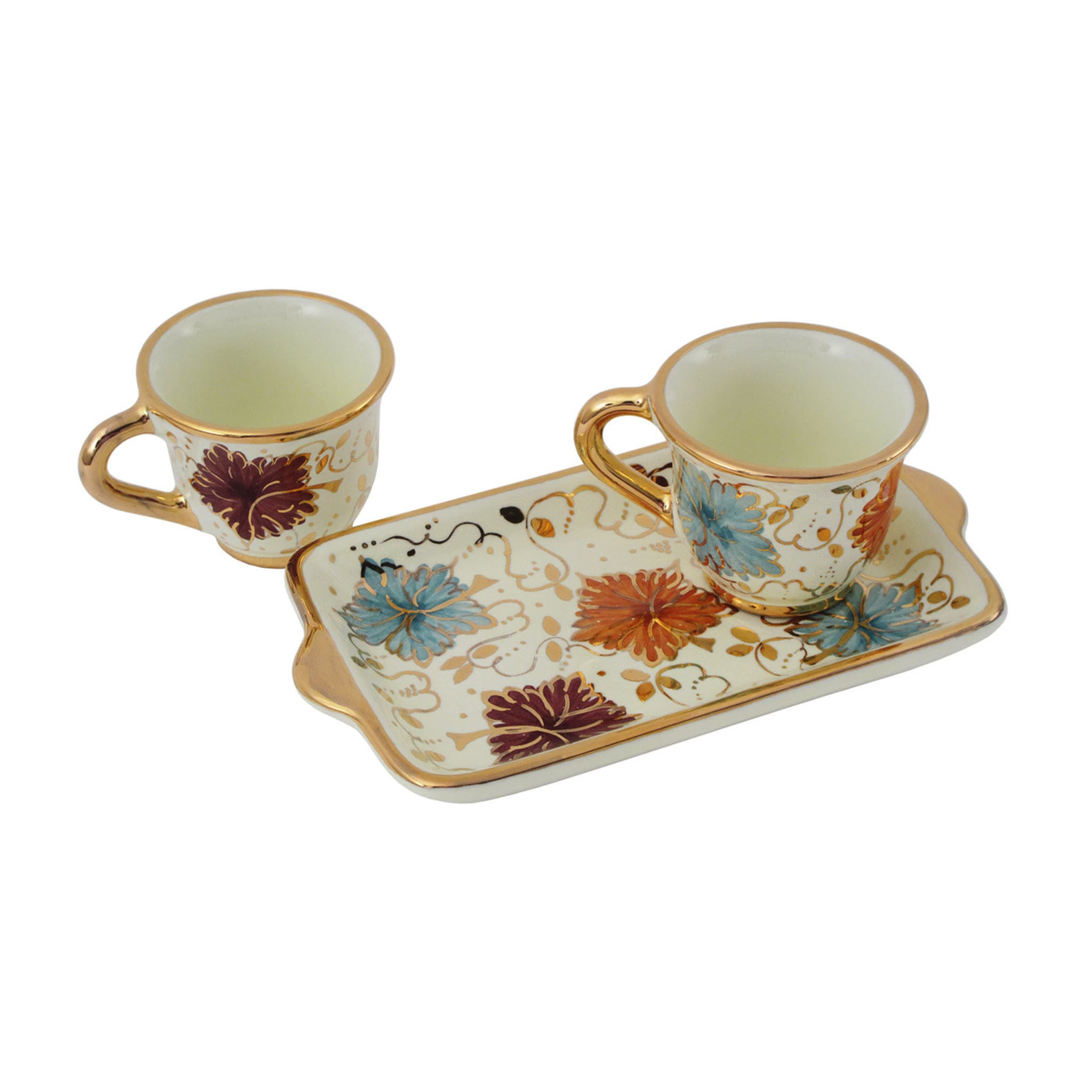 Shoots and Gold Set of 2 Espresso Cups with Tray - Alternative view 2