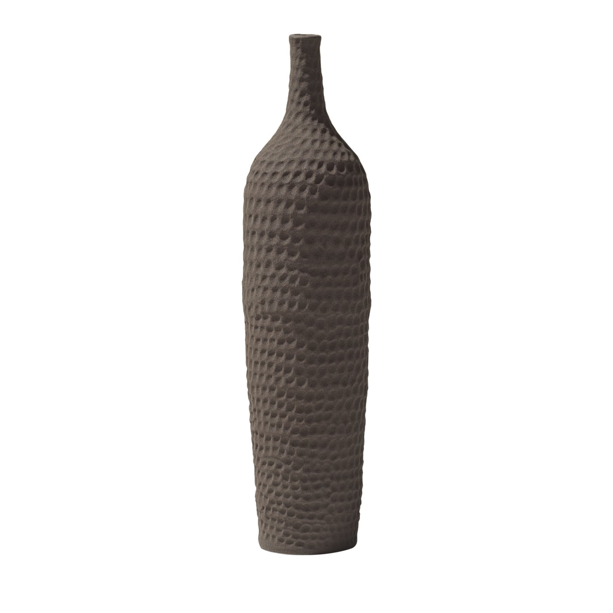 Braune Vase mit schmalem Hals von Andrea Anastasio (Battuti)  - Hauptansicht