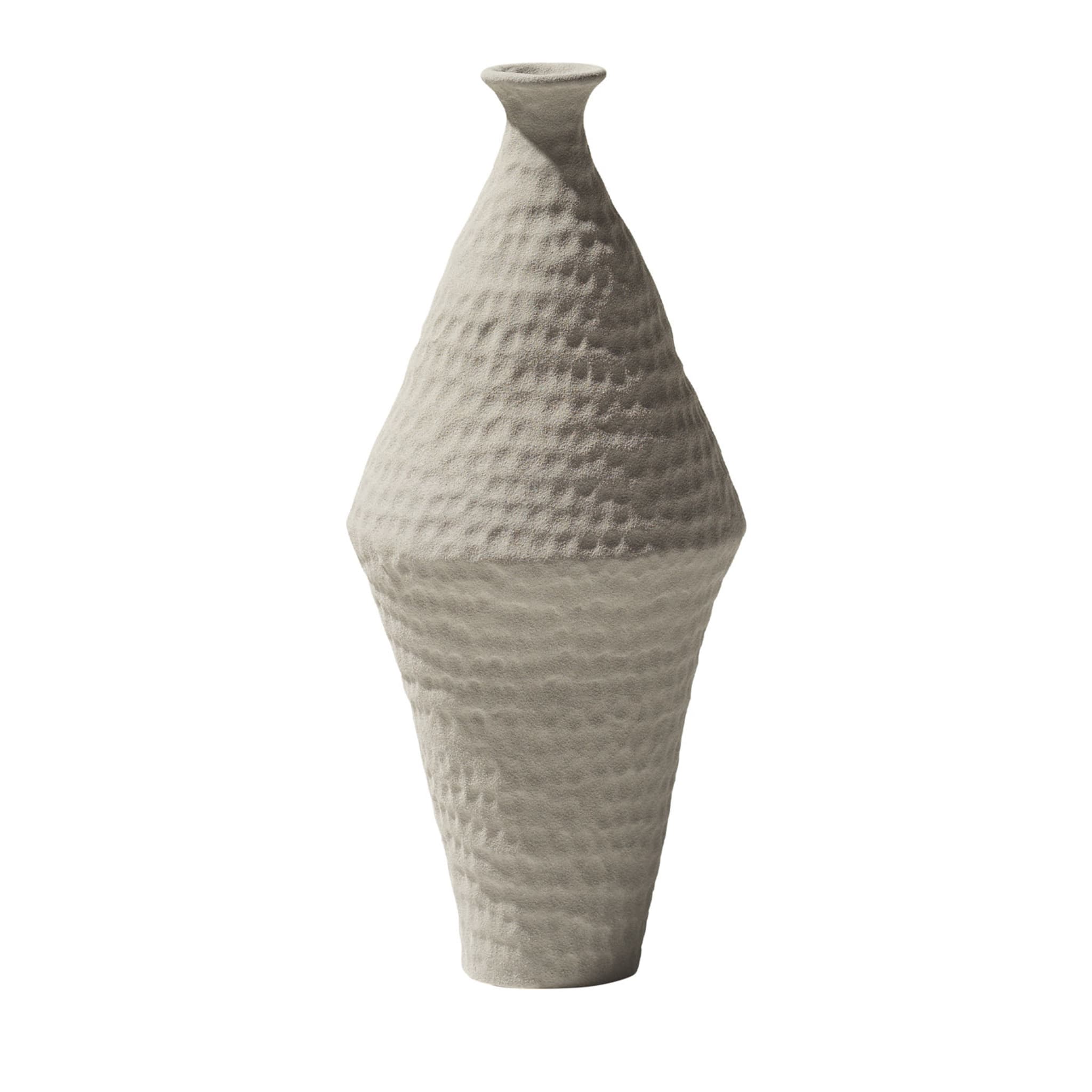 Battuti Light Gray Rhomboidal Vase by Andrea Anastasio  - Main view