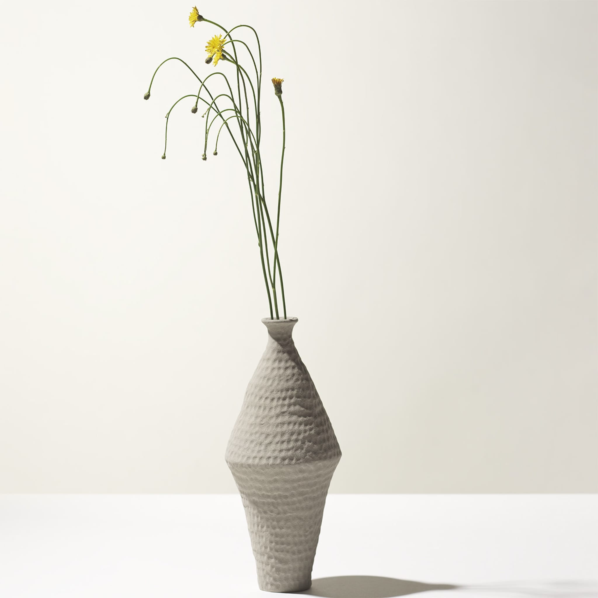 Battuti Light Gray Rhomboidal Vase by Andrea Anastasio  - Alternative view 1