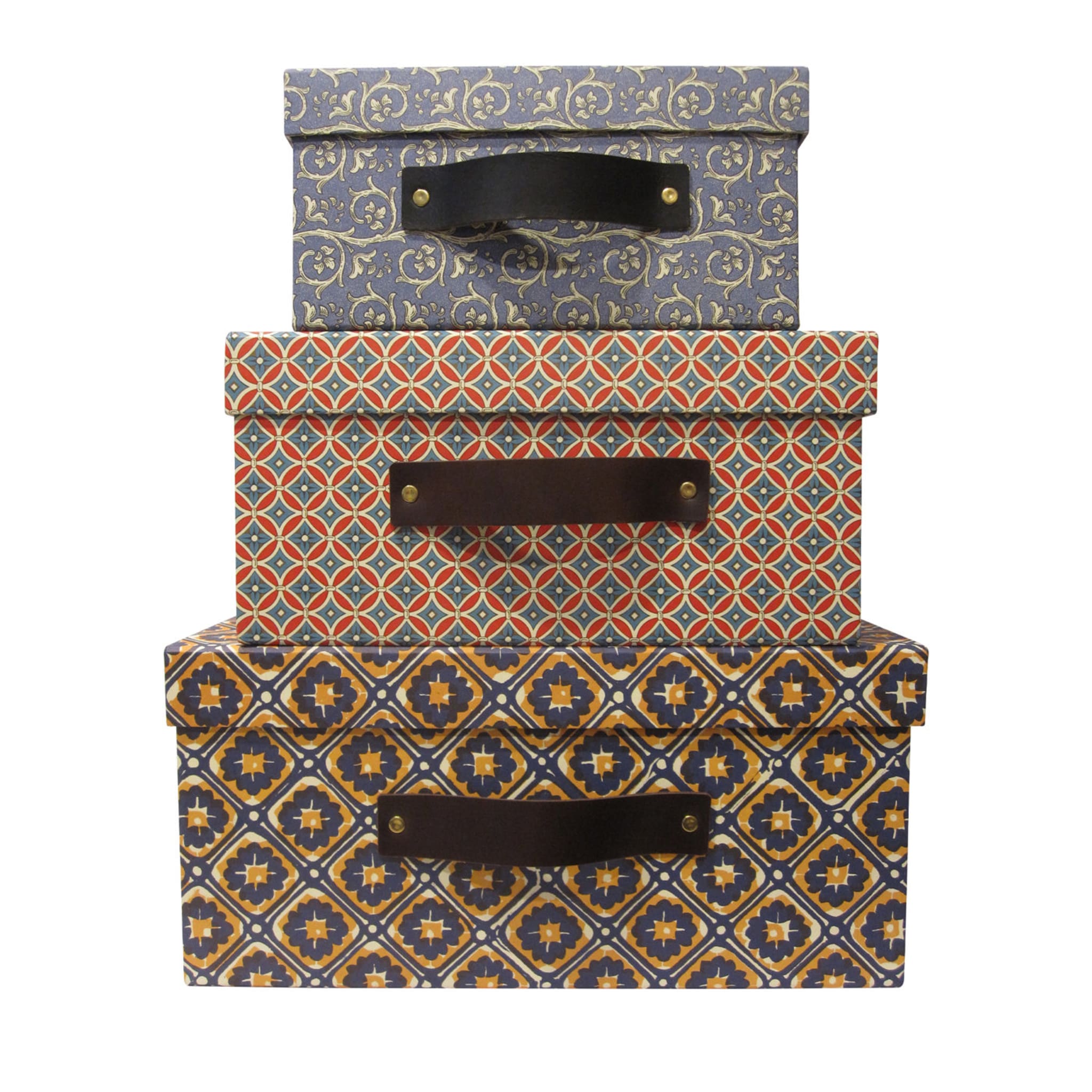 Set di 3 scatole di carta fiorentine nidificanti #2 - Vista principale