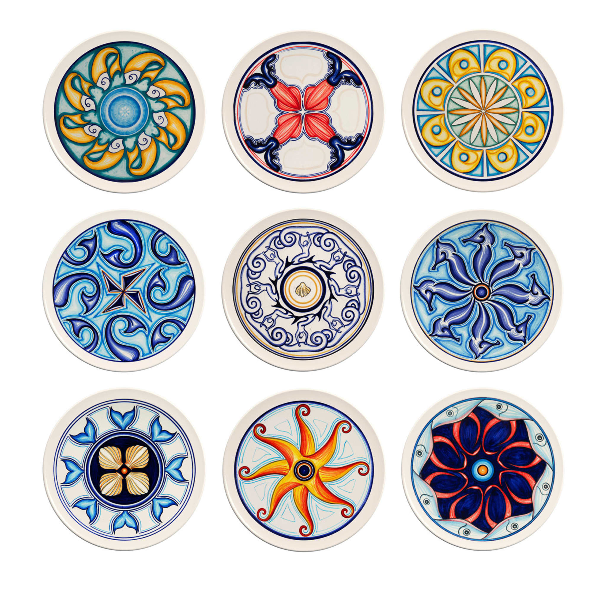Colapesce Set of 9 Decorative Plates #1 - Main view