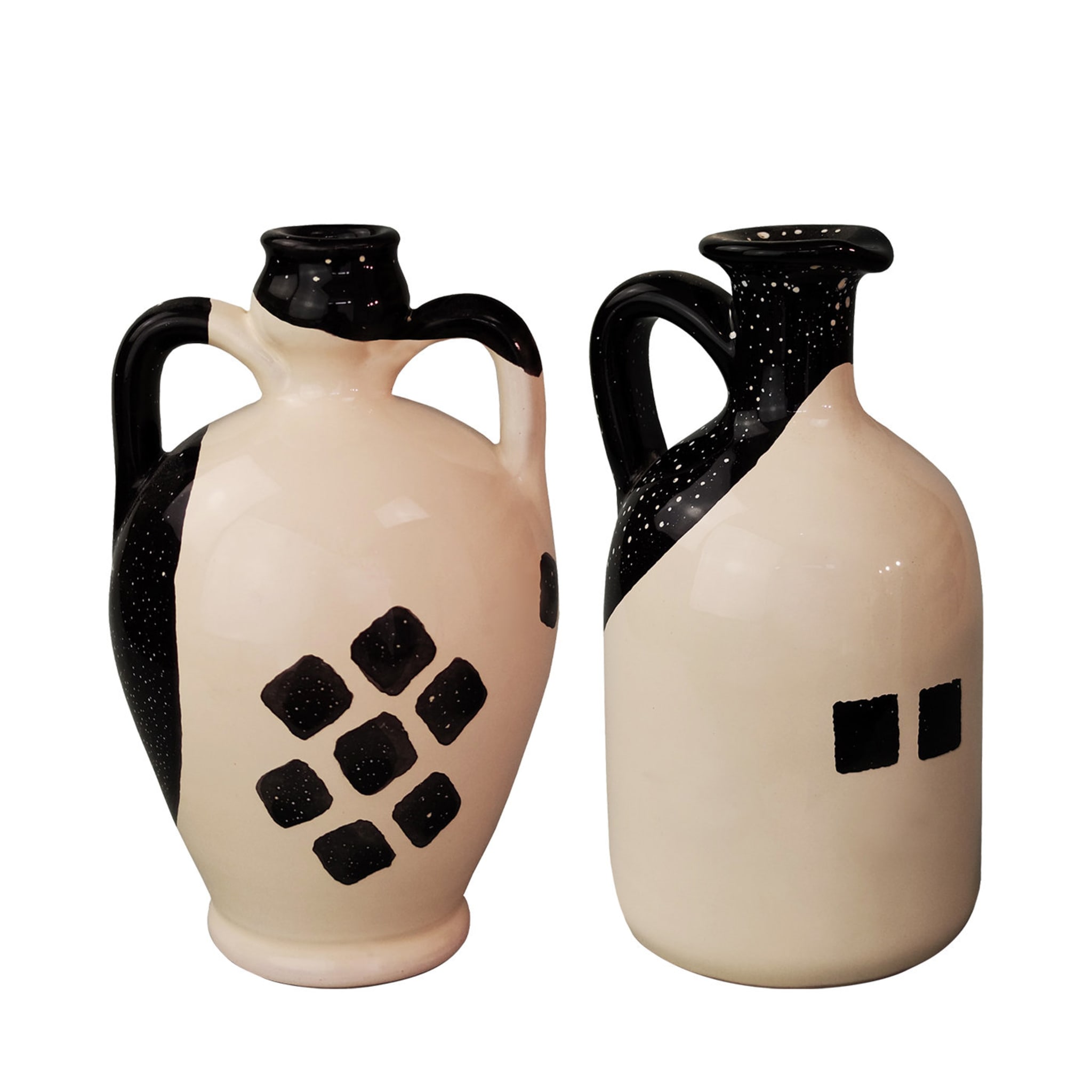 Set of 2 Cruet Bottles with Kiasmo Square Pattern - Main view
