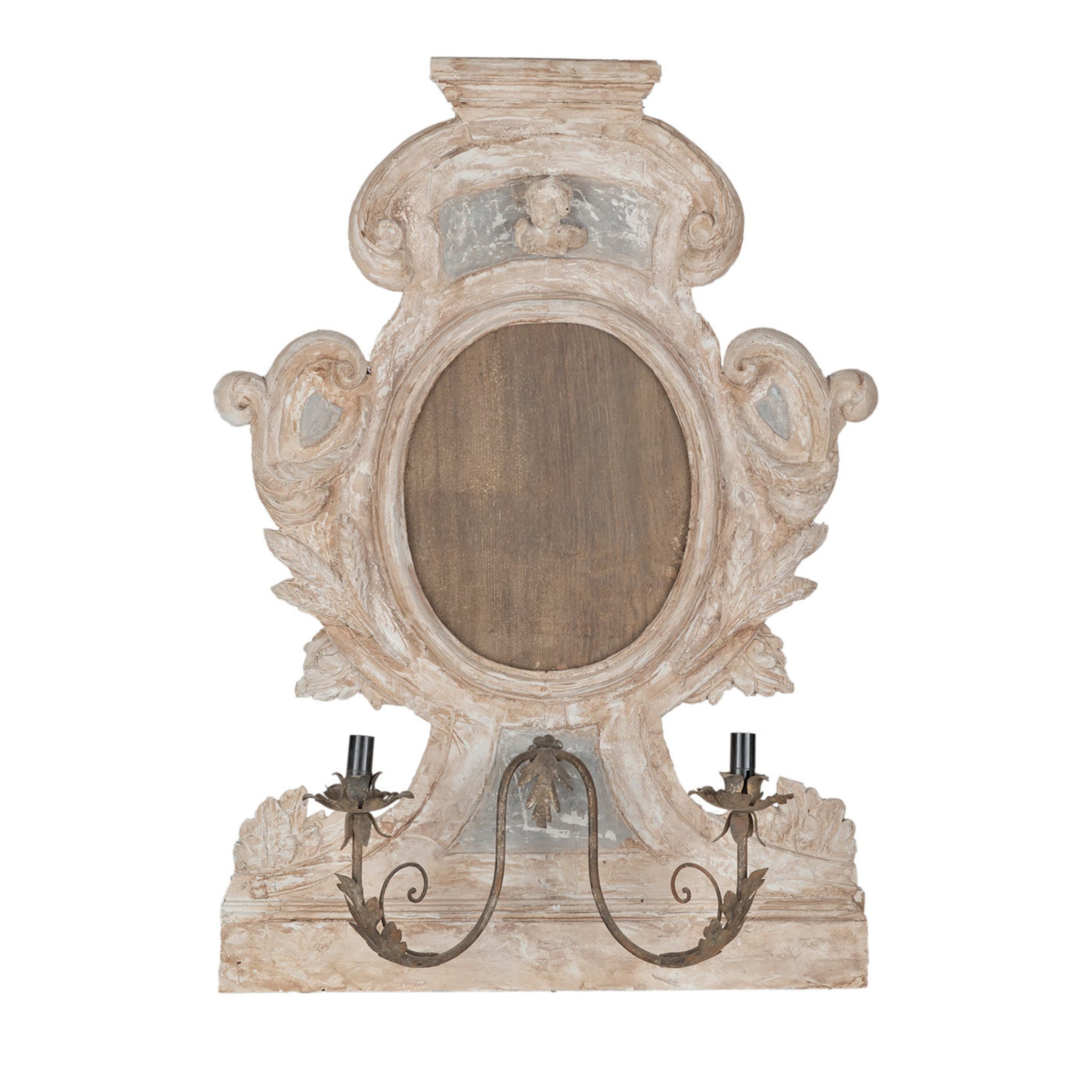 Reliquiario Cornice in legno intagliato con applique - Vista principale