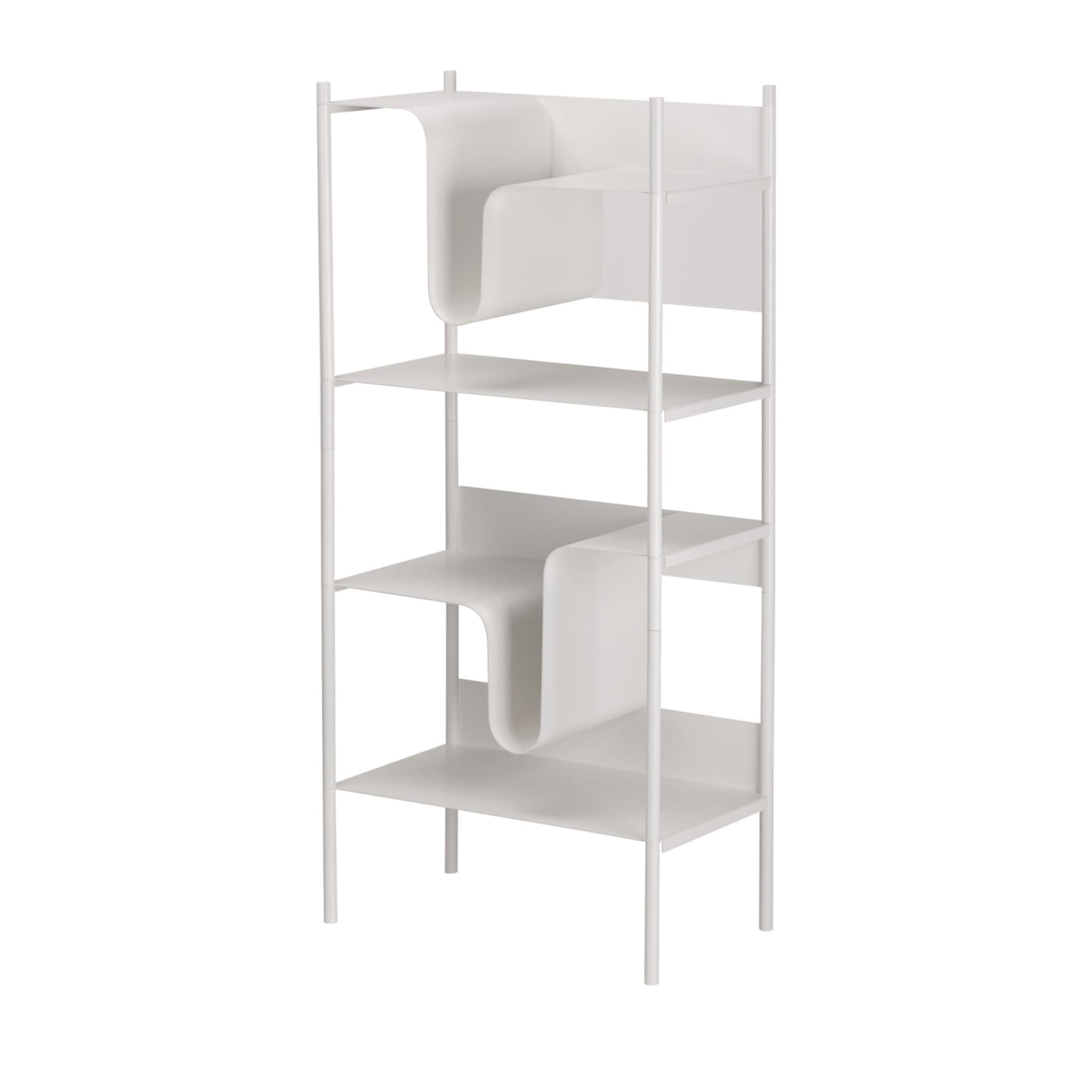 Wave White Tall Bookcase - Main view