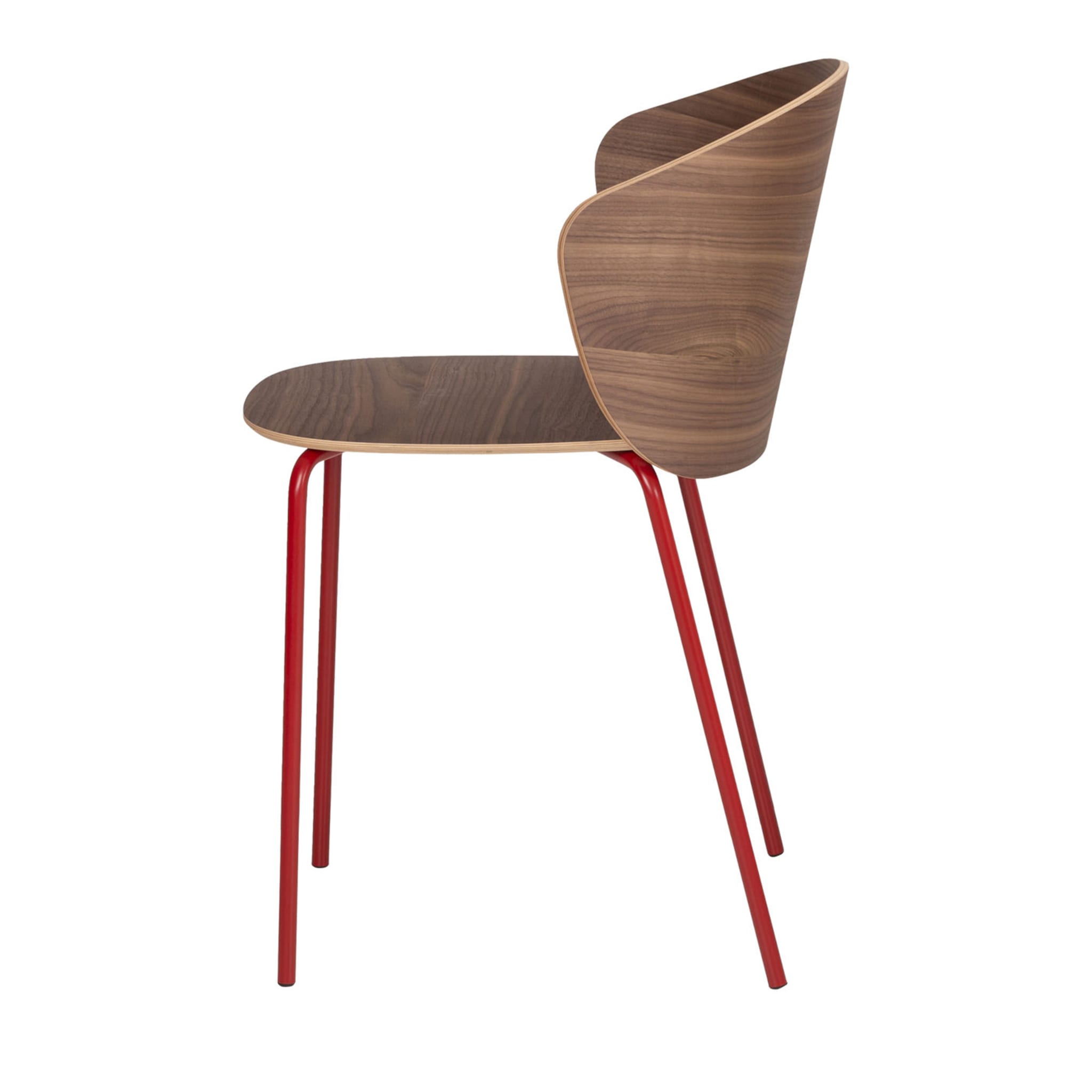 Not Wood Dining Chair with Red Legs - Main view