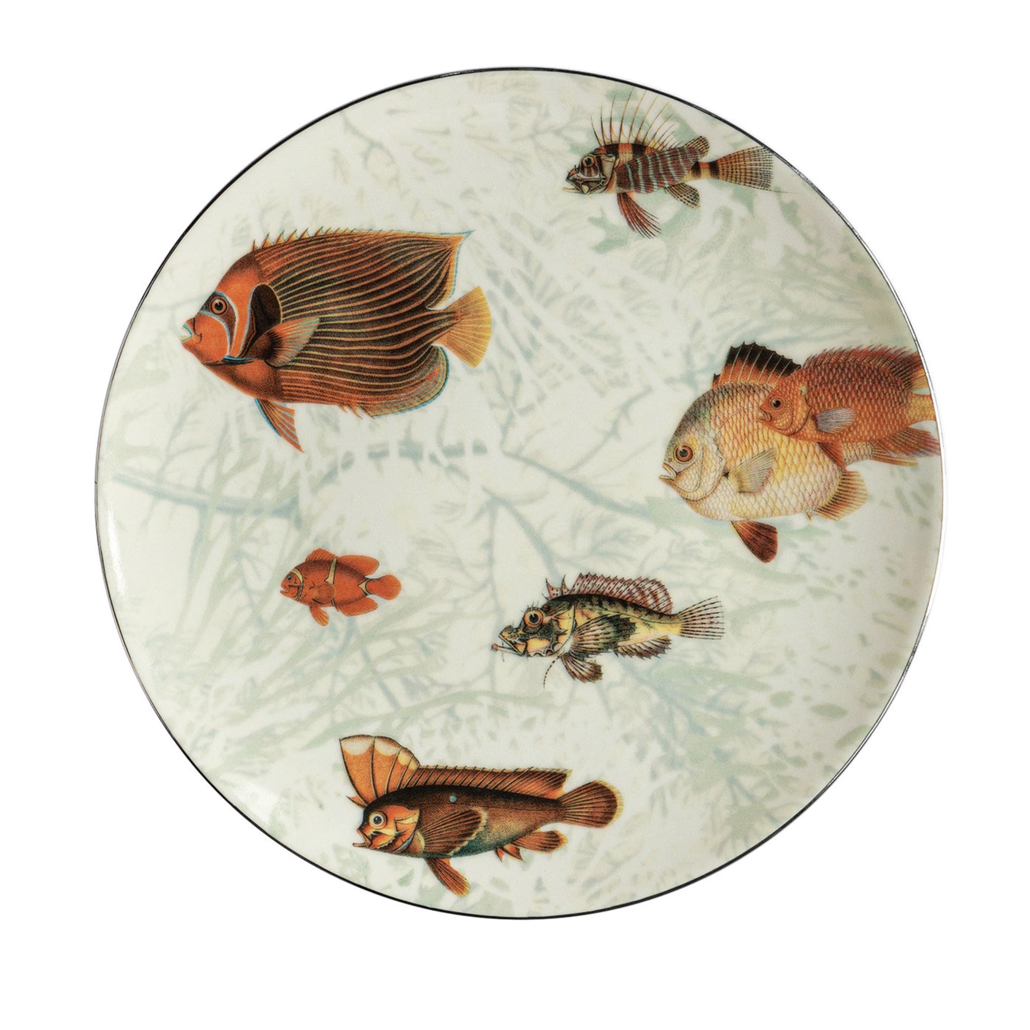 Amami Set Of 2 Porcelain Dessert Plates With Tropical Fish #6 - Main view