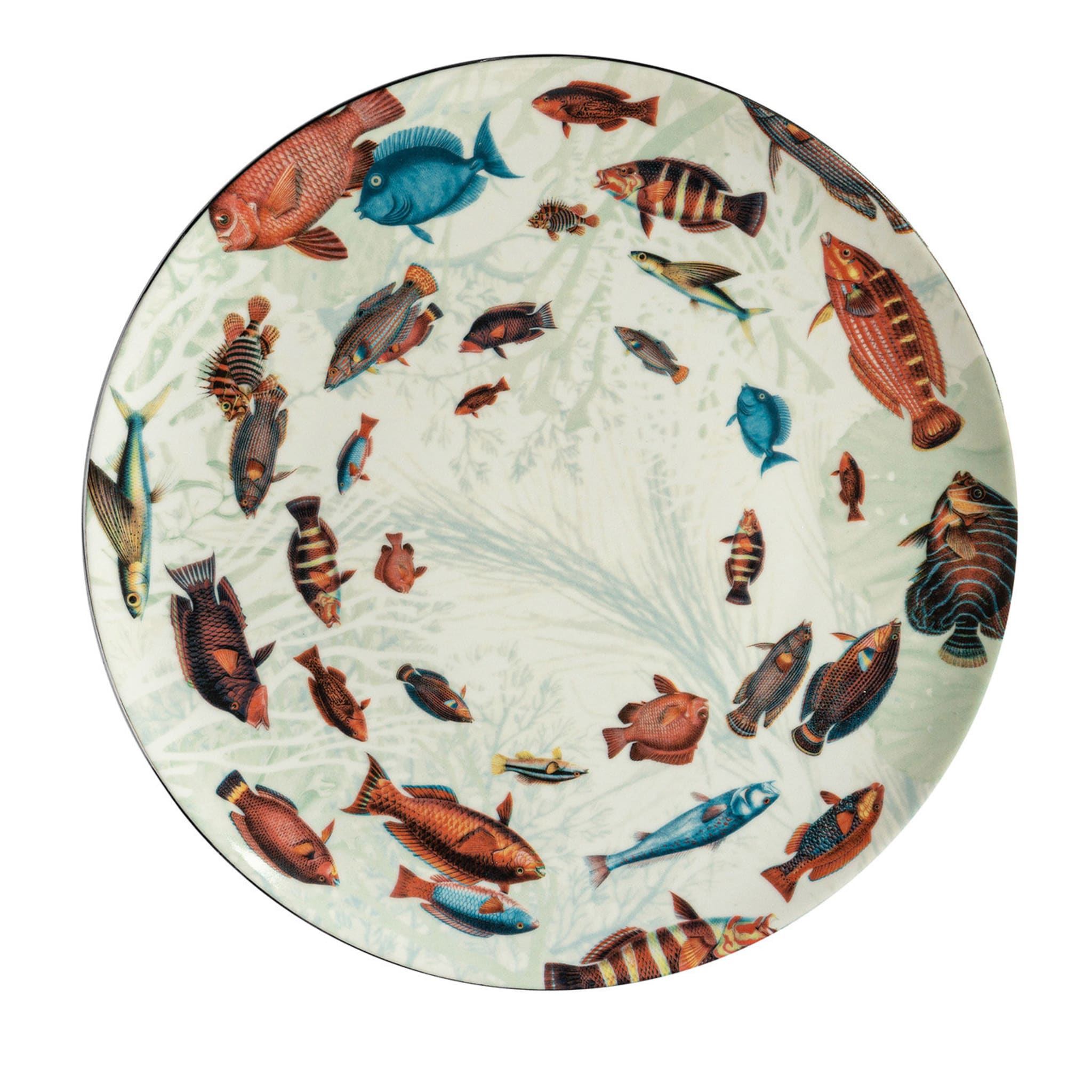 Amami Porcelain Dinner Plate With Tropical Fish #1 - Main view