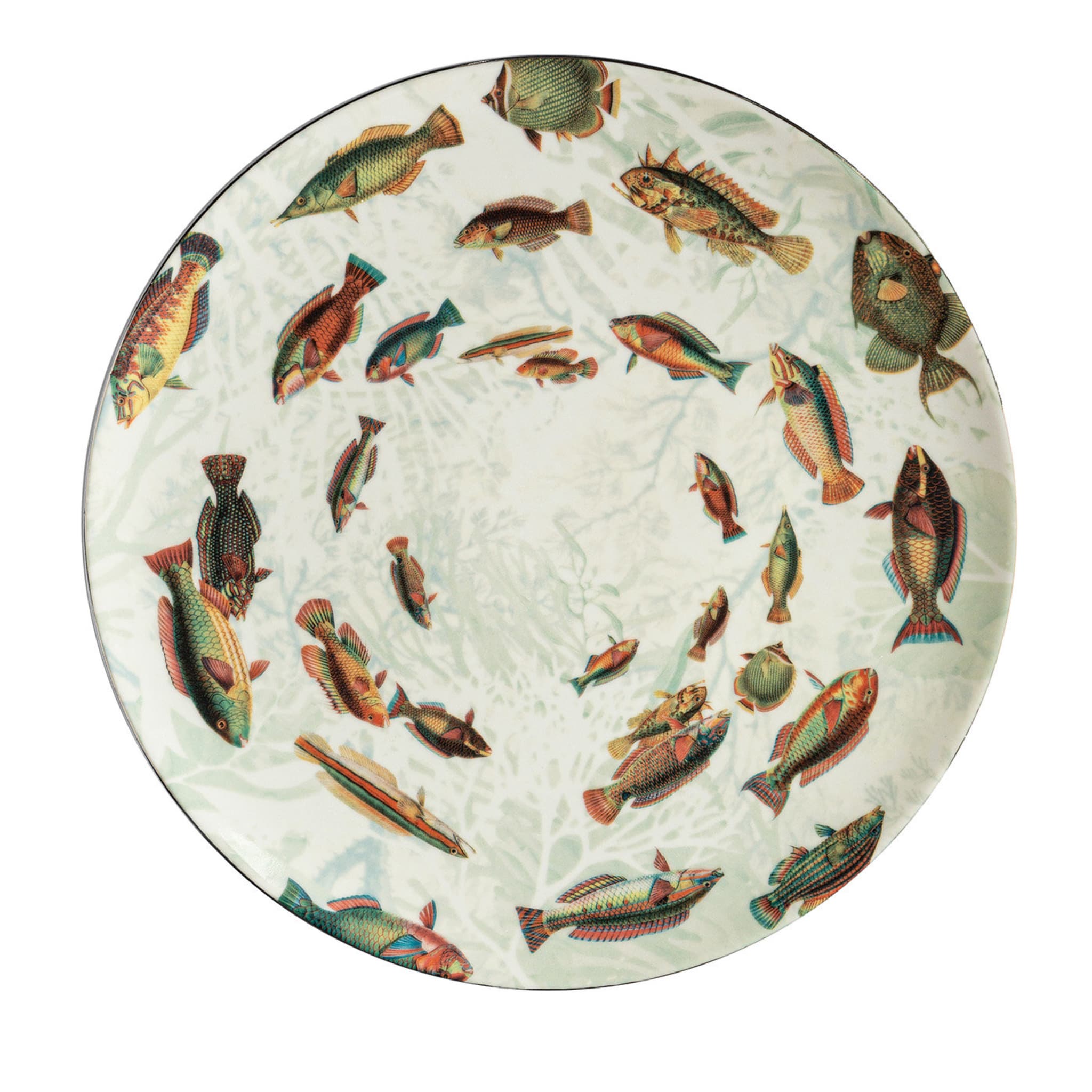 Amami Porcelain Dinner Plate With Tropical Fish #3 - Main view