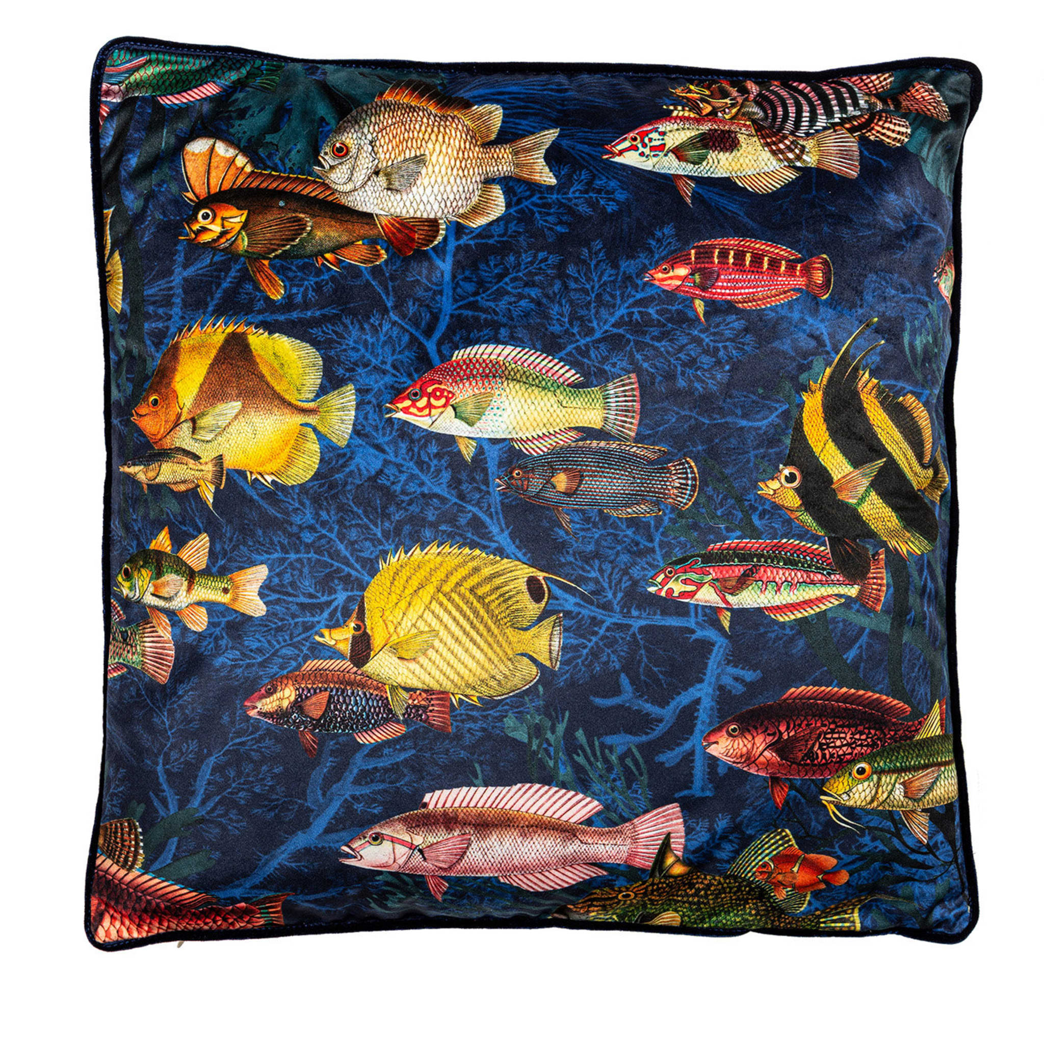Amami Islands Velvet Cushion With Tropical Fish #4 - Main view