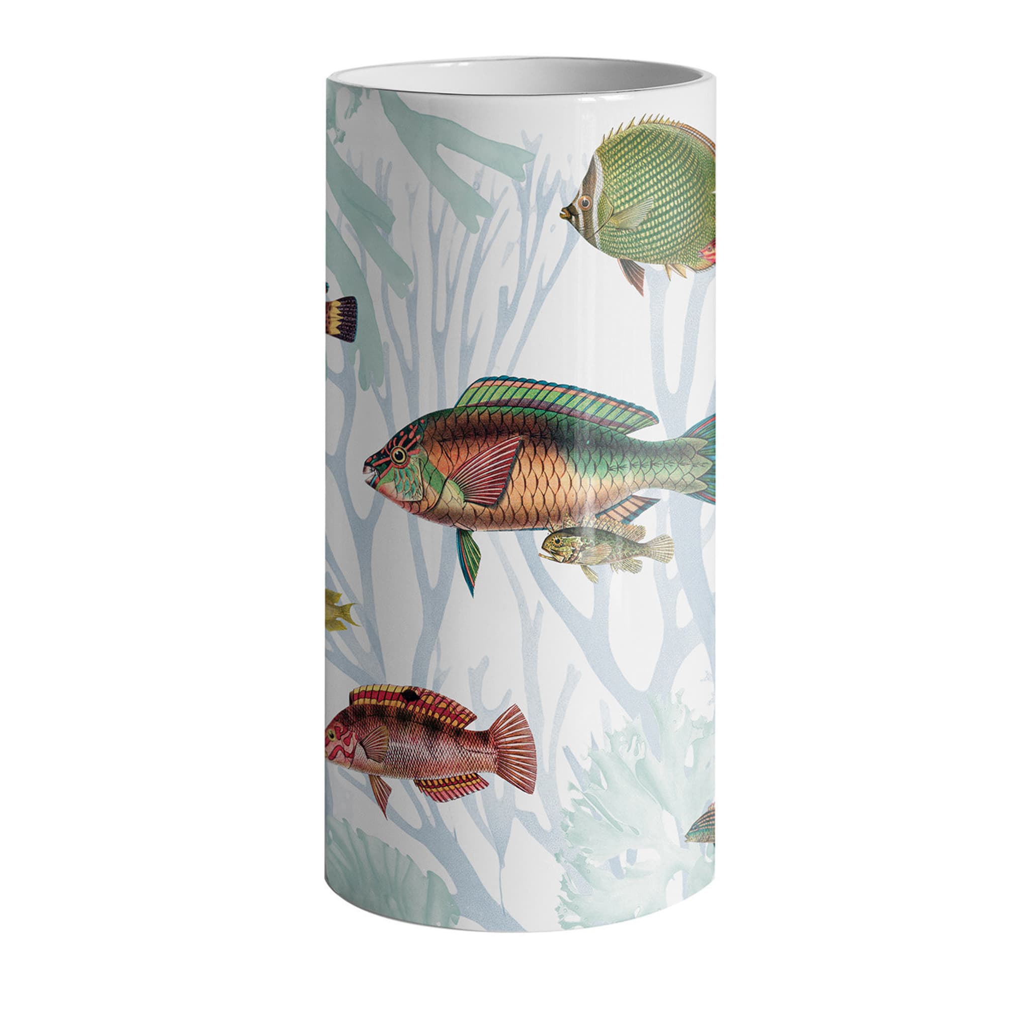 Amami Porcelain Cylindrical Vase With Tropical Fishes #2 - Main view