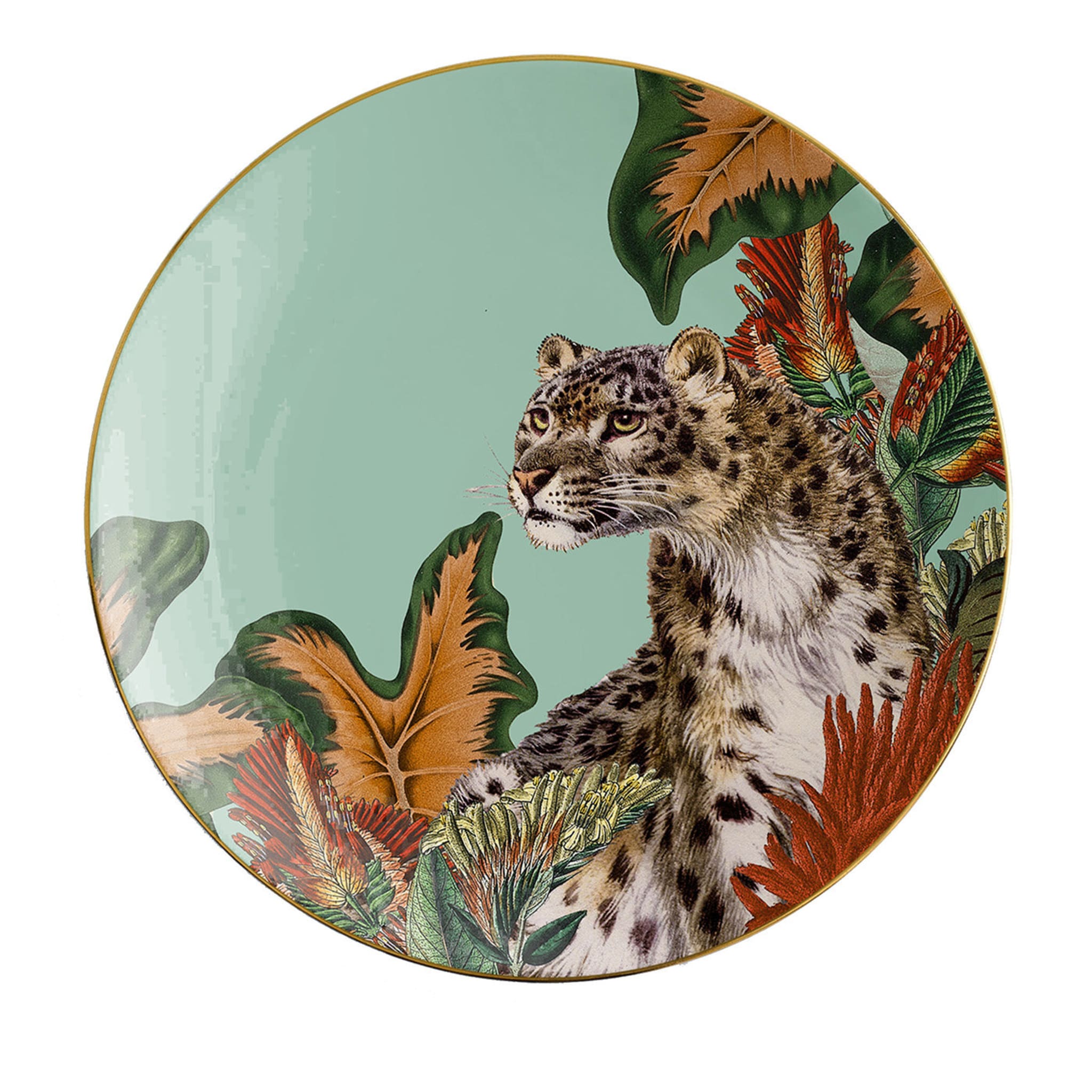Animalia Set Of 2 Porcelain Bread Plates With Cheetah - Main view