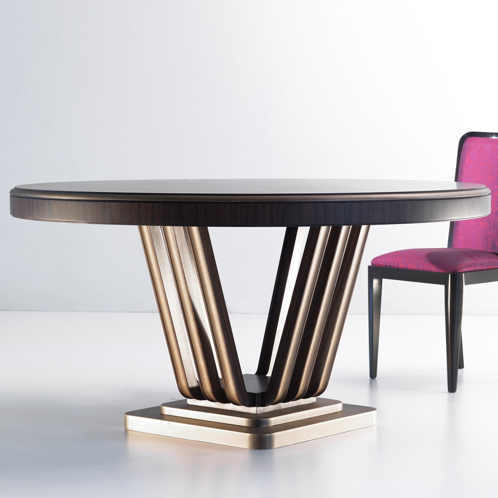 Zebra and Brass Dining Table - Alternative view 1