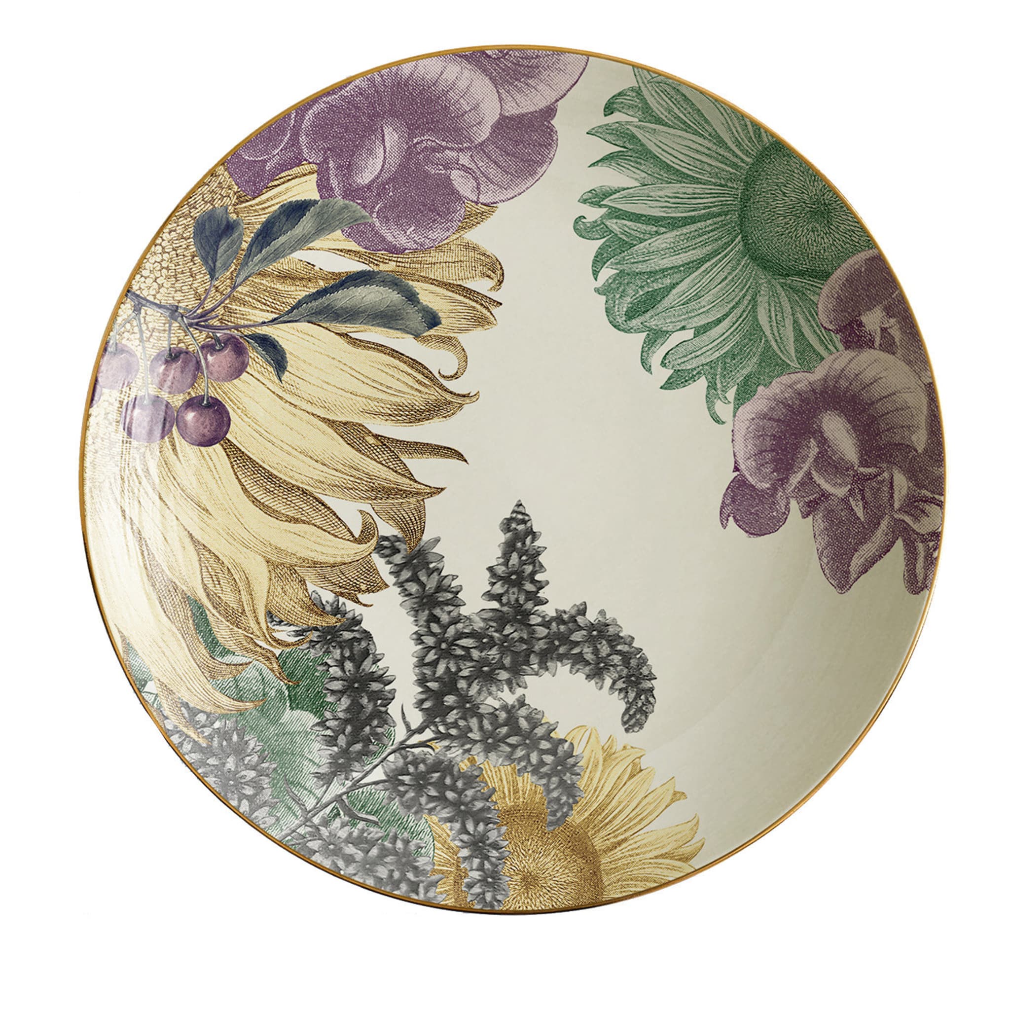 Cairo Porcelain Soup Plate With Flowers #5 - Main view