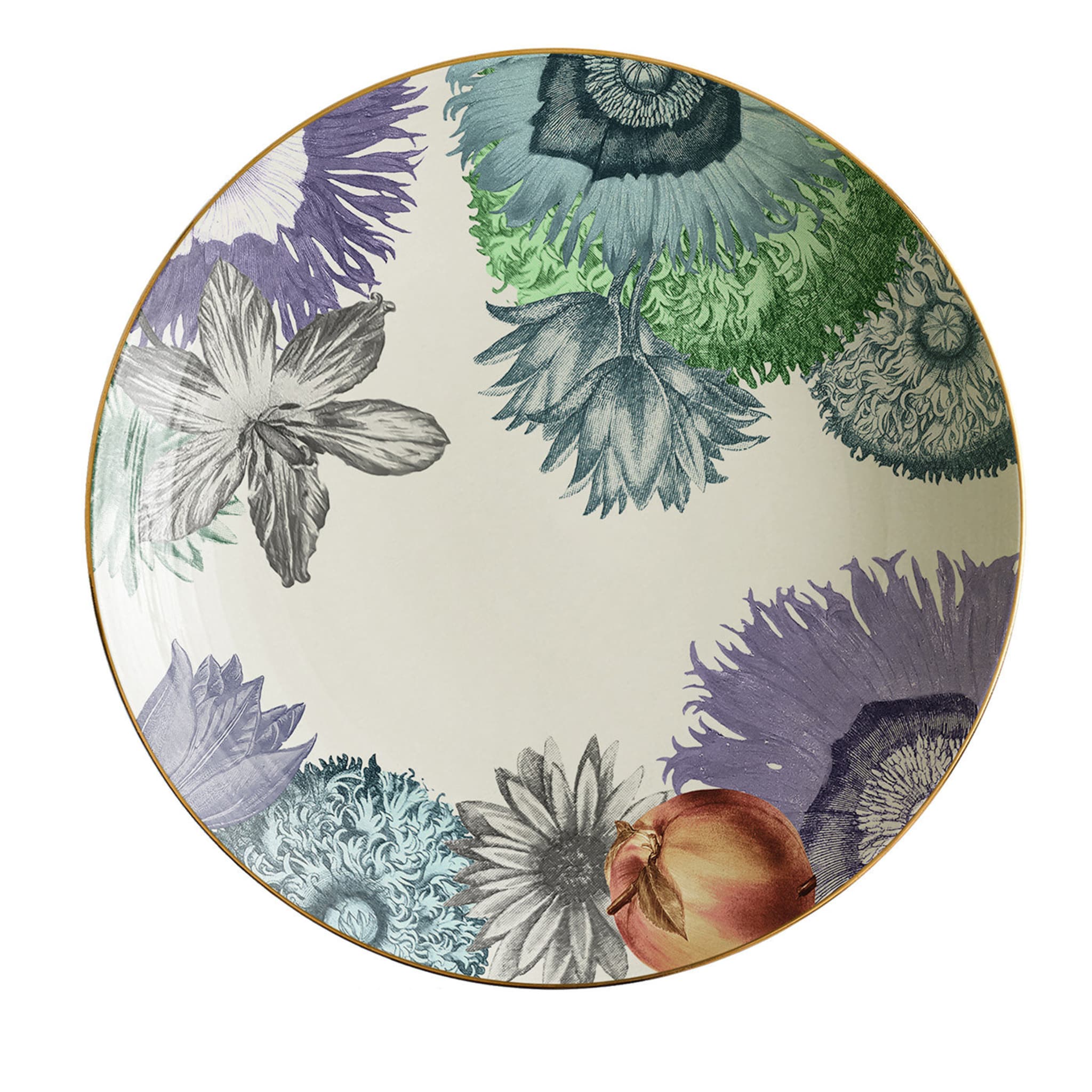 Cairo Porcelain Soup Plate With Flowers #6 - Main view