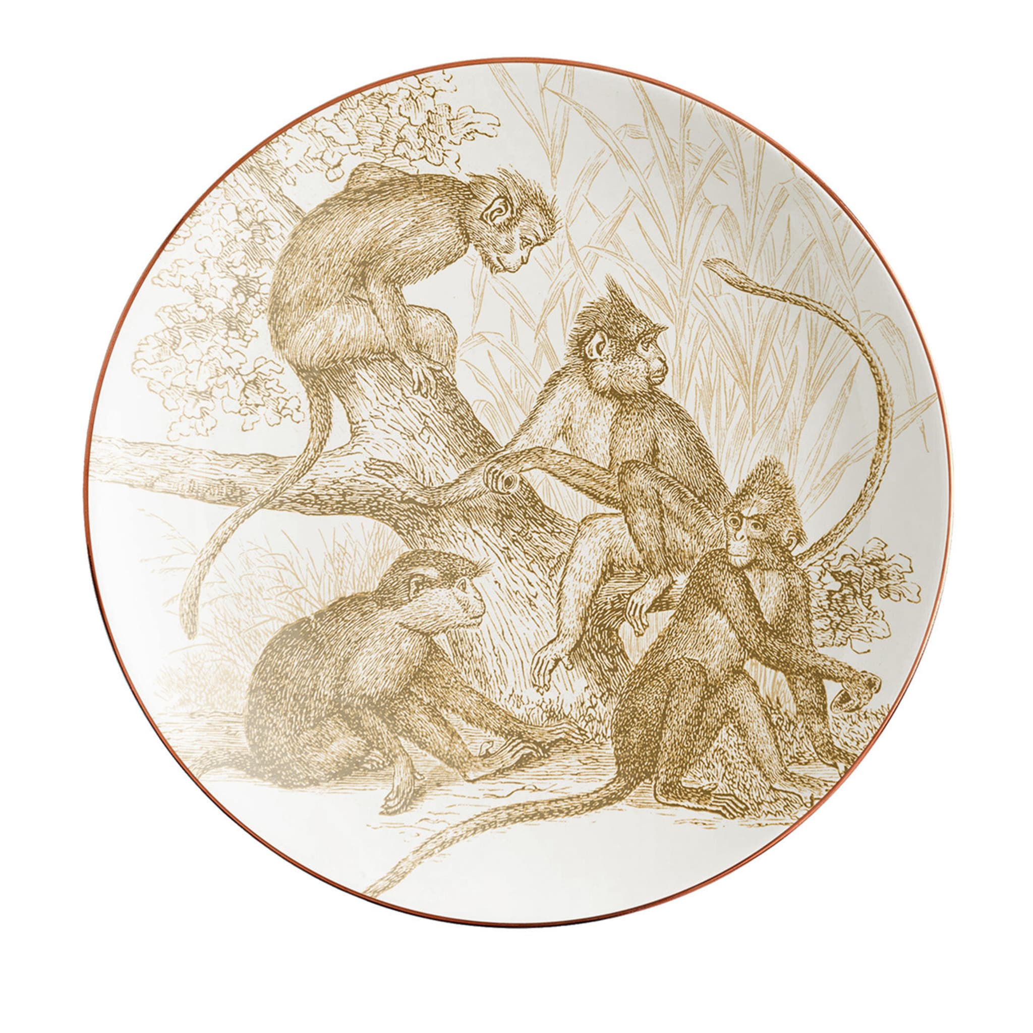 Galtaji Set Of 2 Porcelain Bread Plates With Monkeys #1 - Main view
