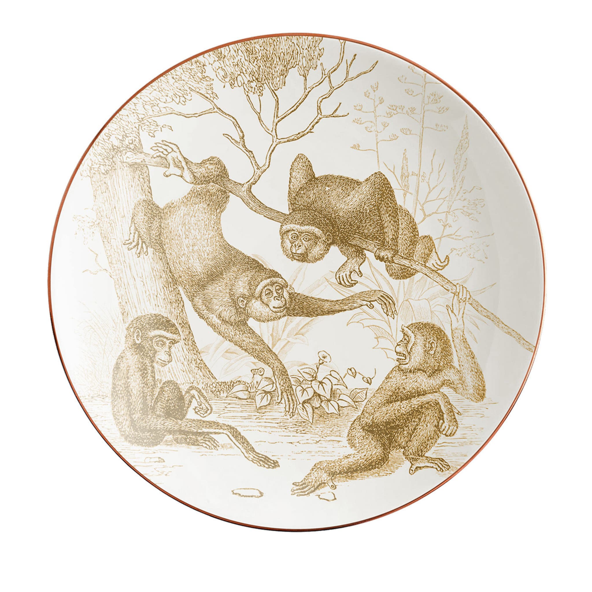 Galtaji Set Of 2 Porcelain Bread Plates With Monkeys #2 - Main view