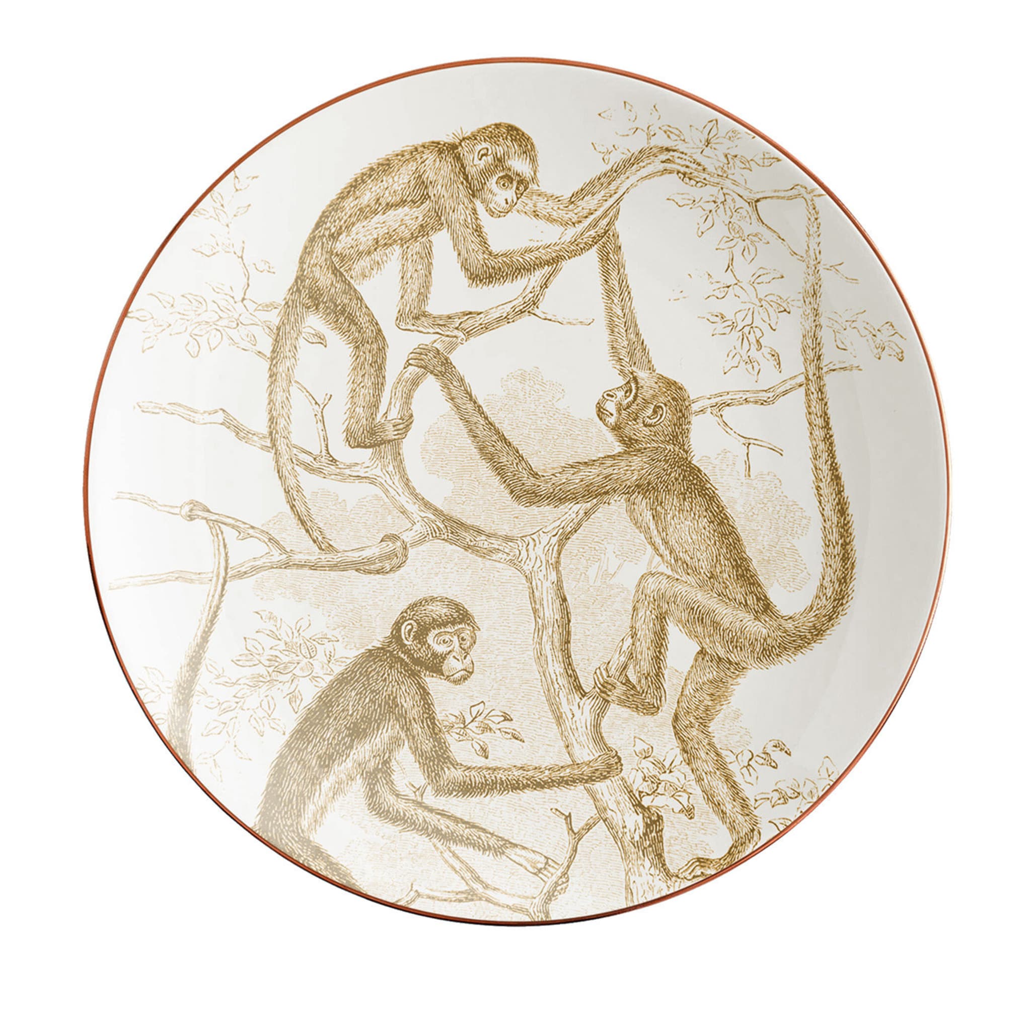 Galtaji Set Di 2 Piatti Pane In Porcellana Con Scimmie #6 - Vista principale
