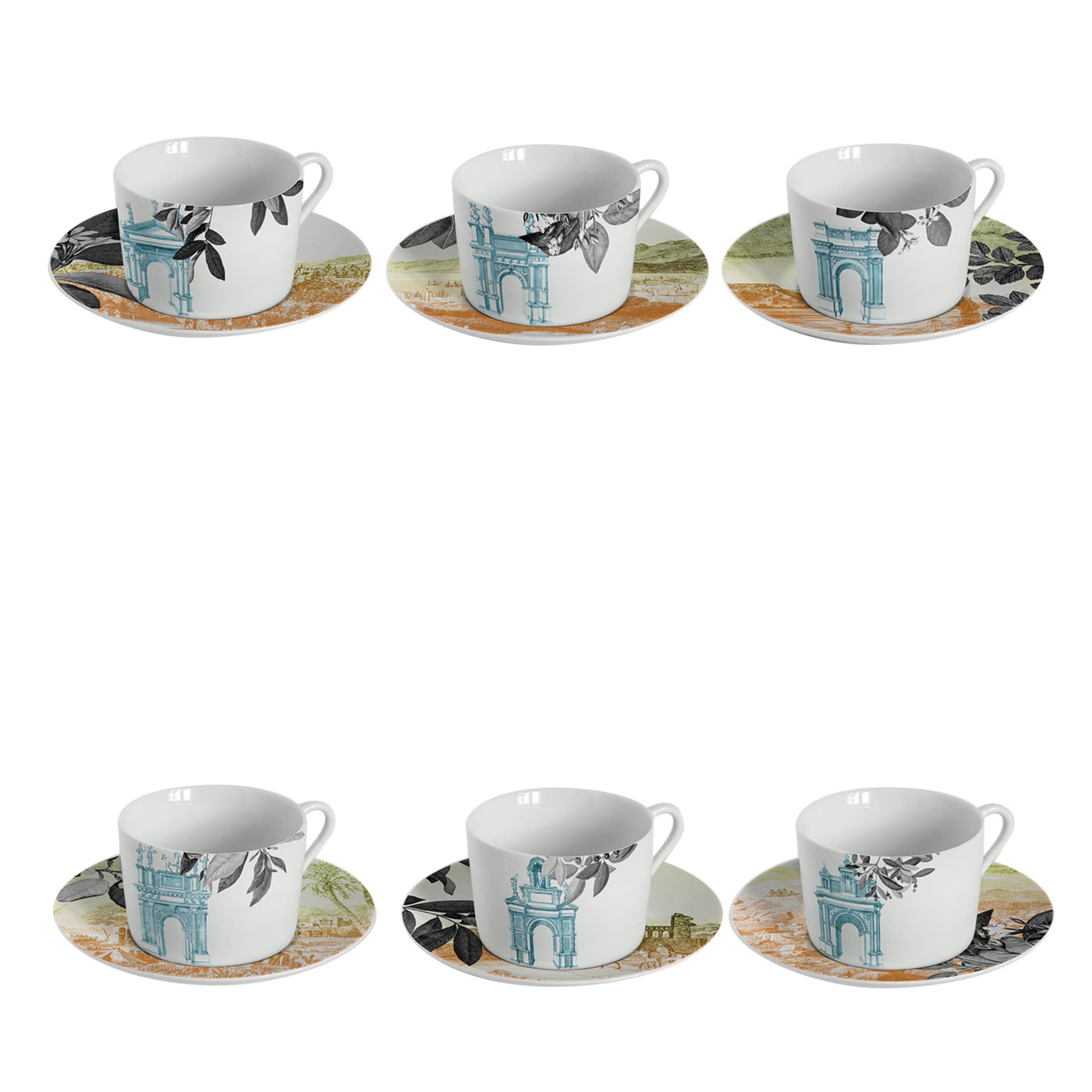 Mediterraneo Set de 6 tasses à thé - Vue principale