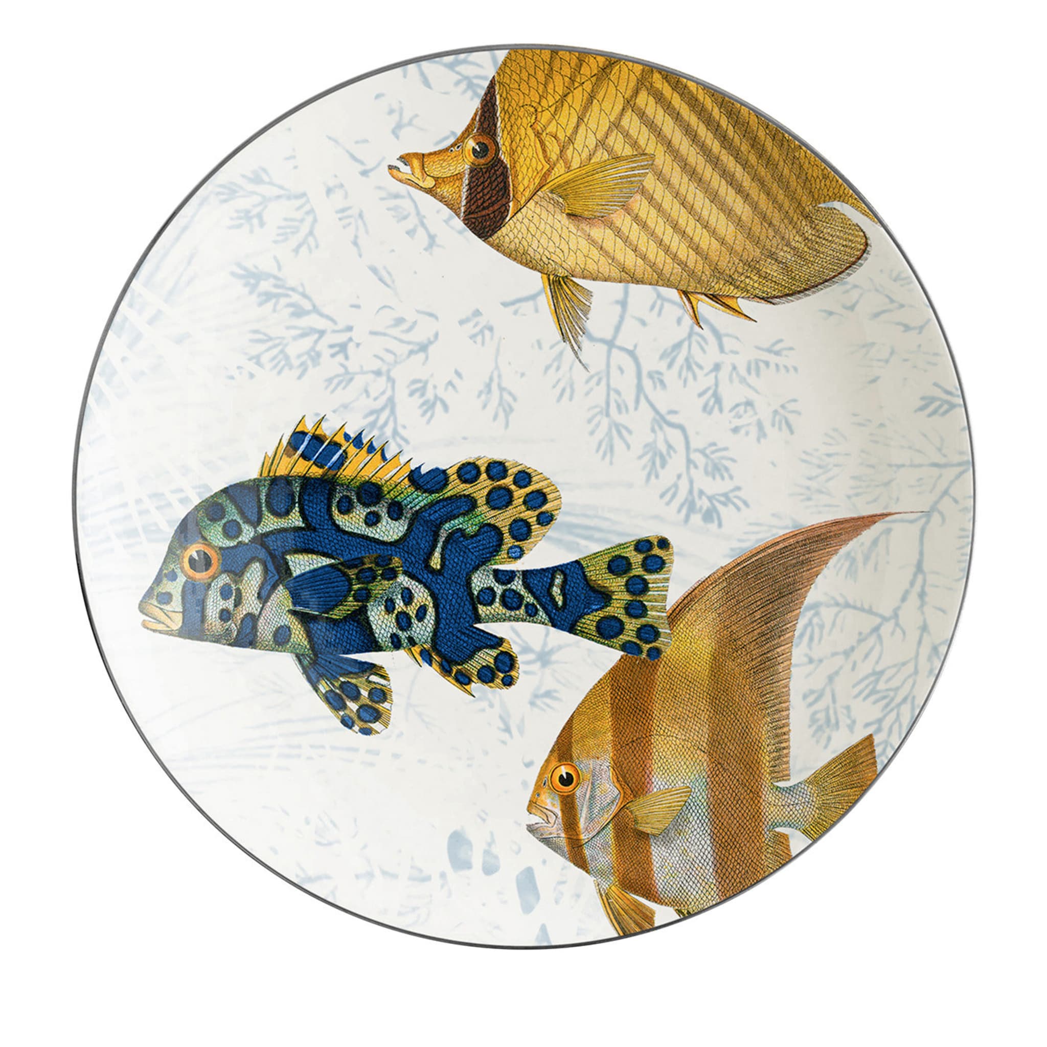 Amami Set Of 2 Porcelain Bread Plates With Tropical Fish #2 - Main view