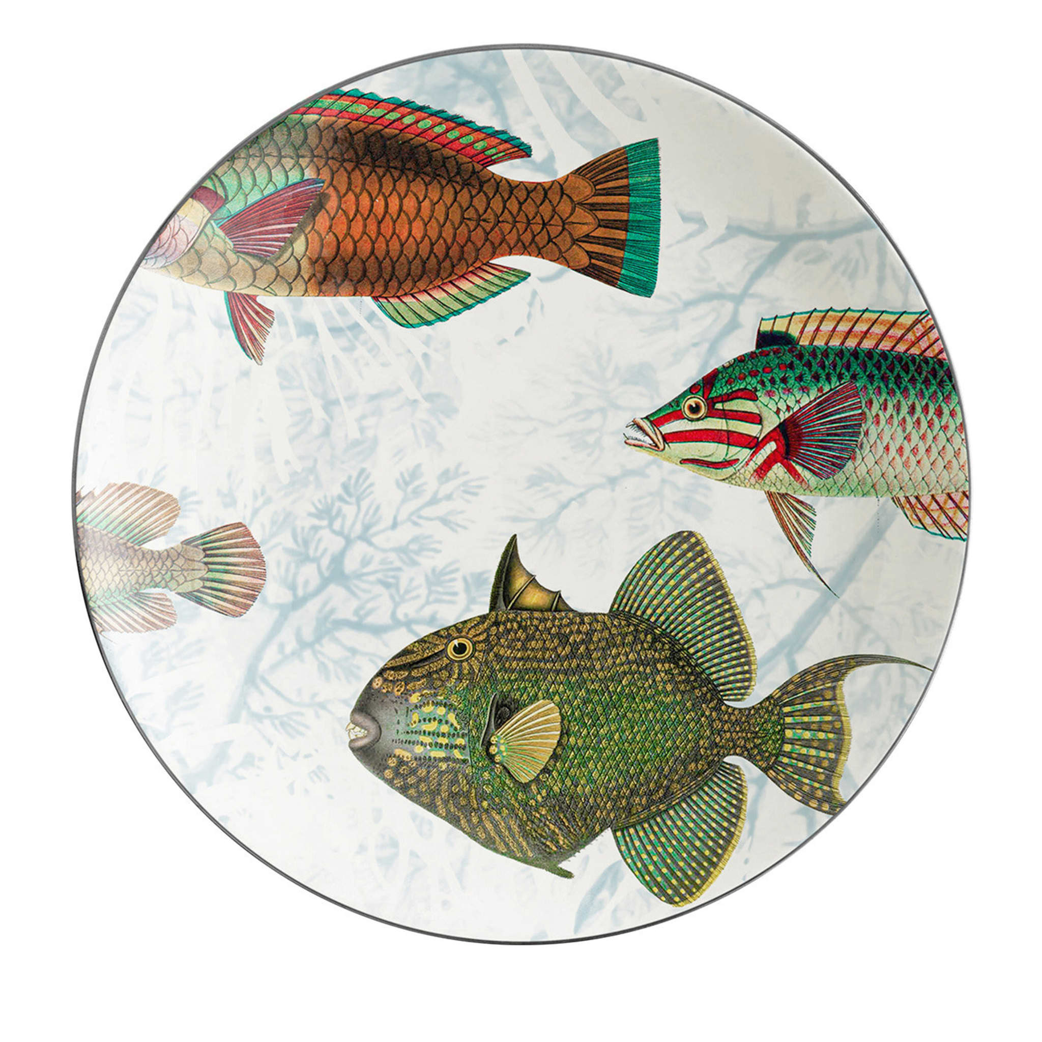 Amami Set Of 2 Porcelain Bread Plates With Tropical Fish #3 - Main view