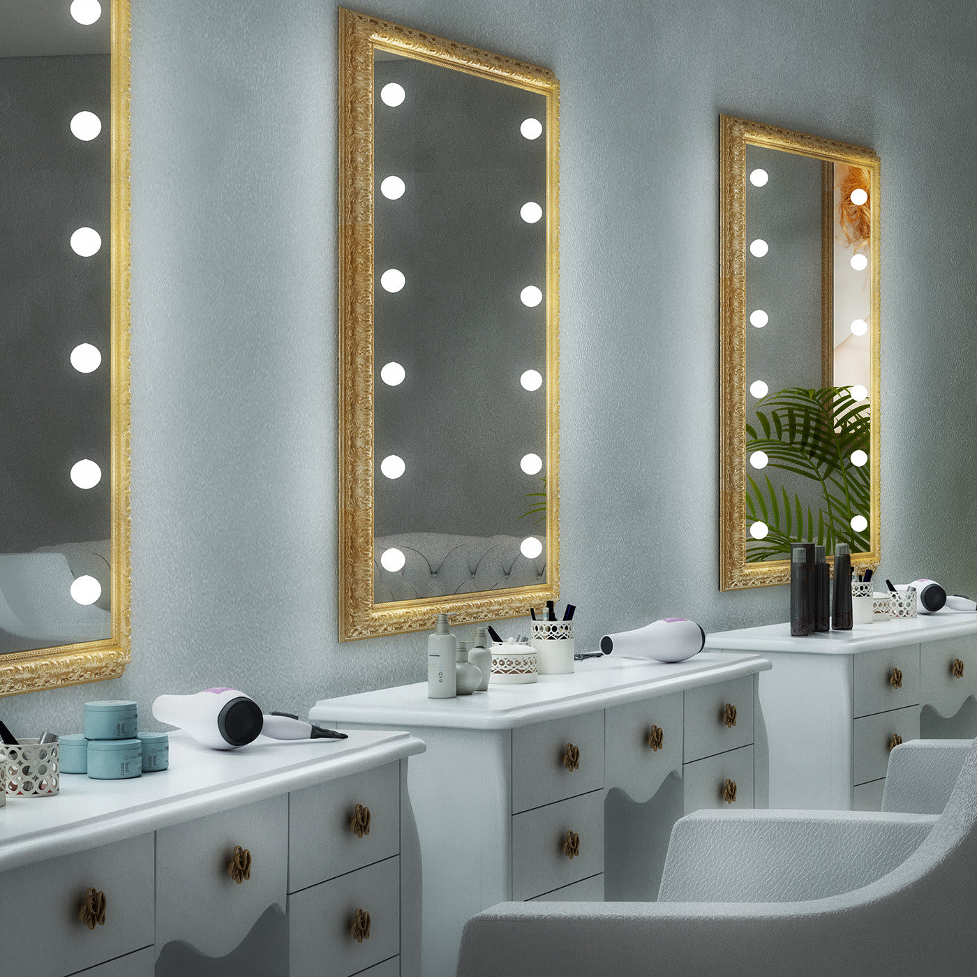 Specchio da parete rettangolare illuminato MF Unica Luxury Lighted
