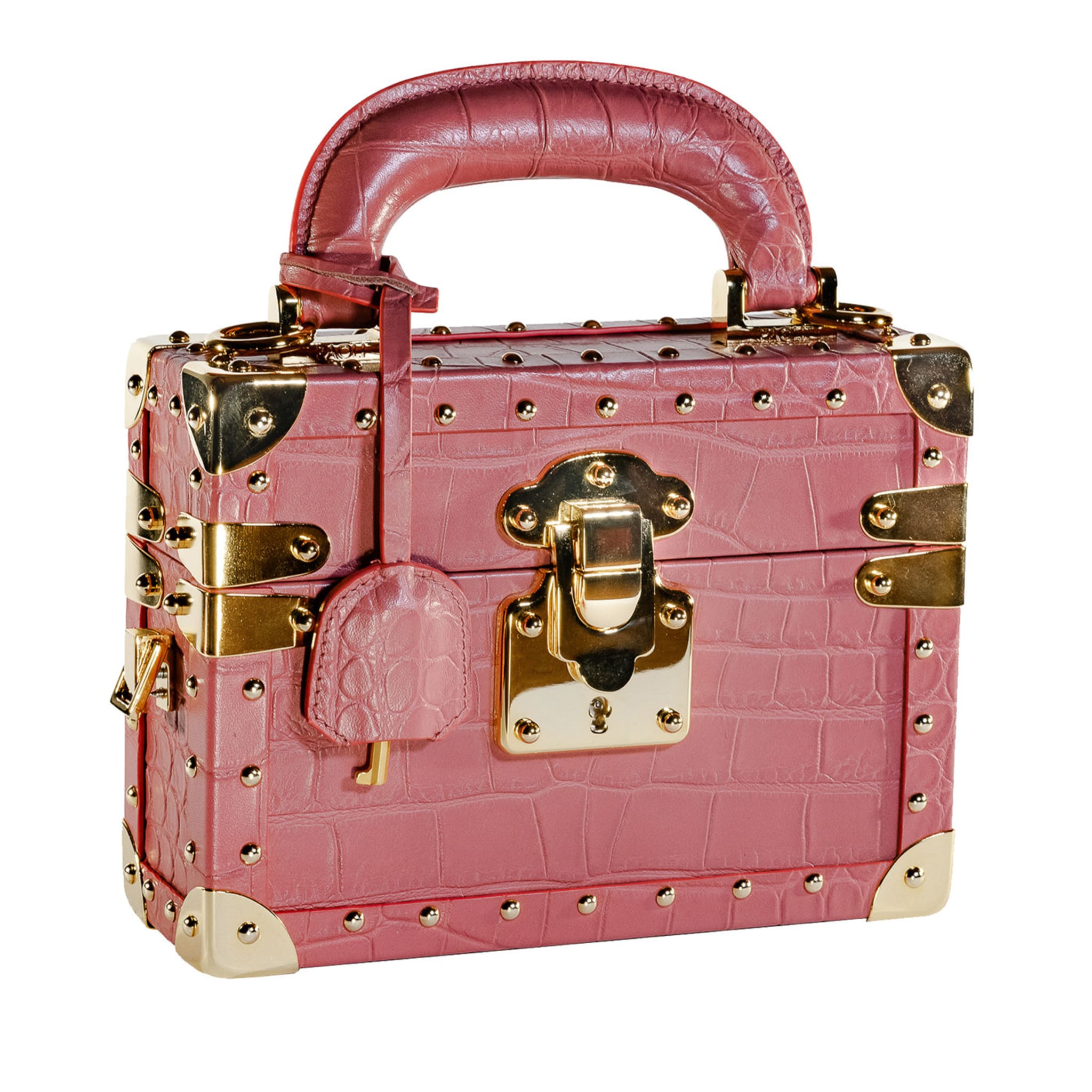 Glam Pink Crocodile Mini Trunk Case - Main view