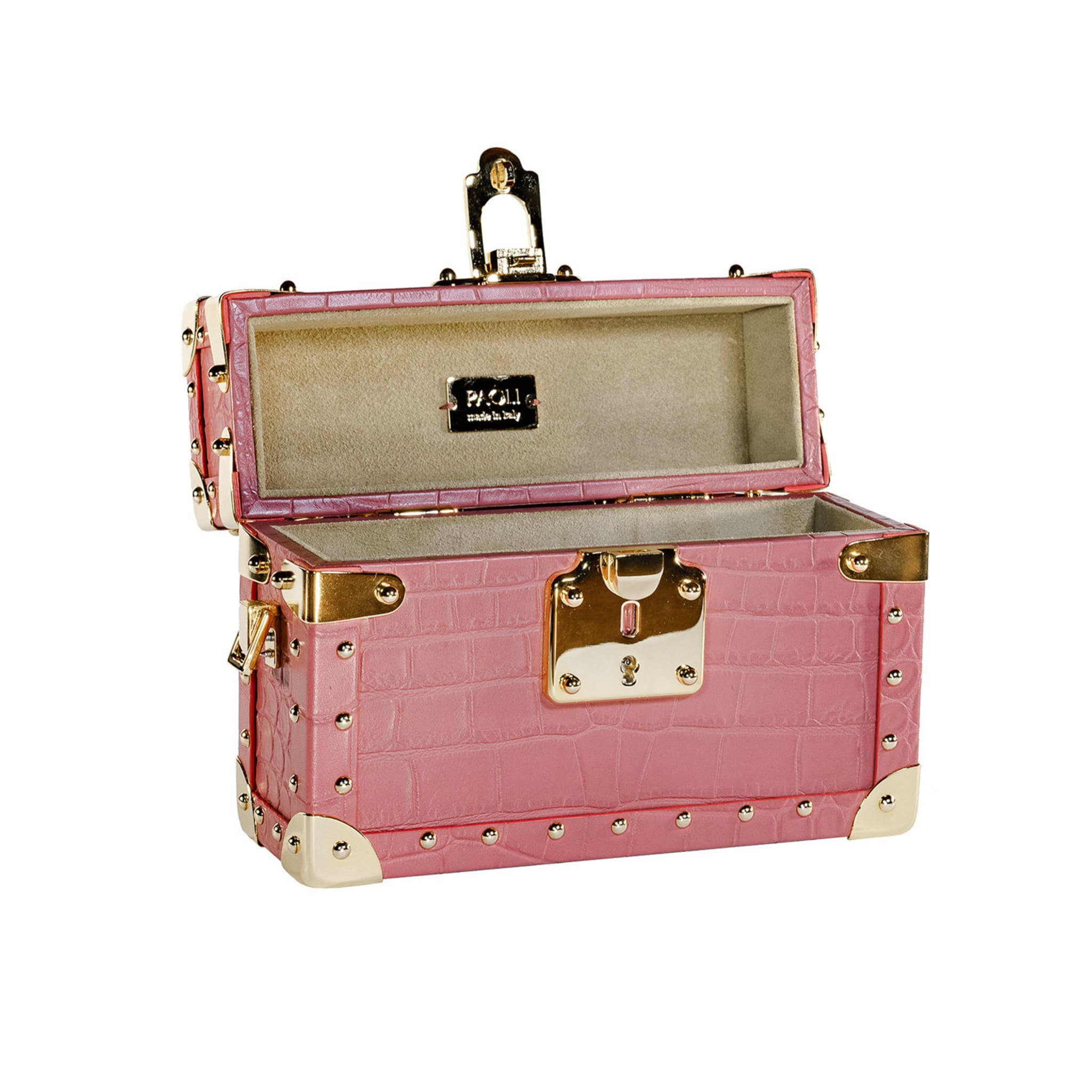 Glam Pink Crocodile Mini Trunk Case - Alternative view 2