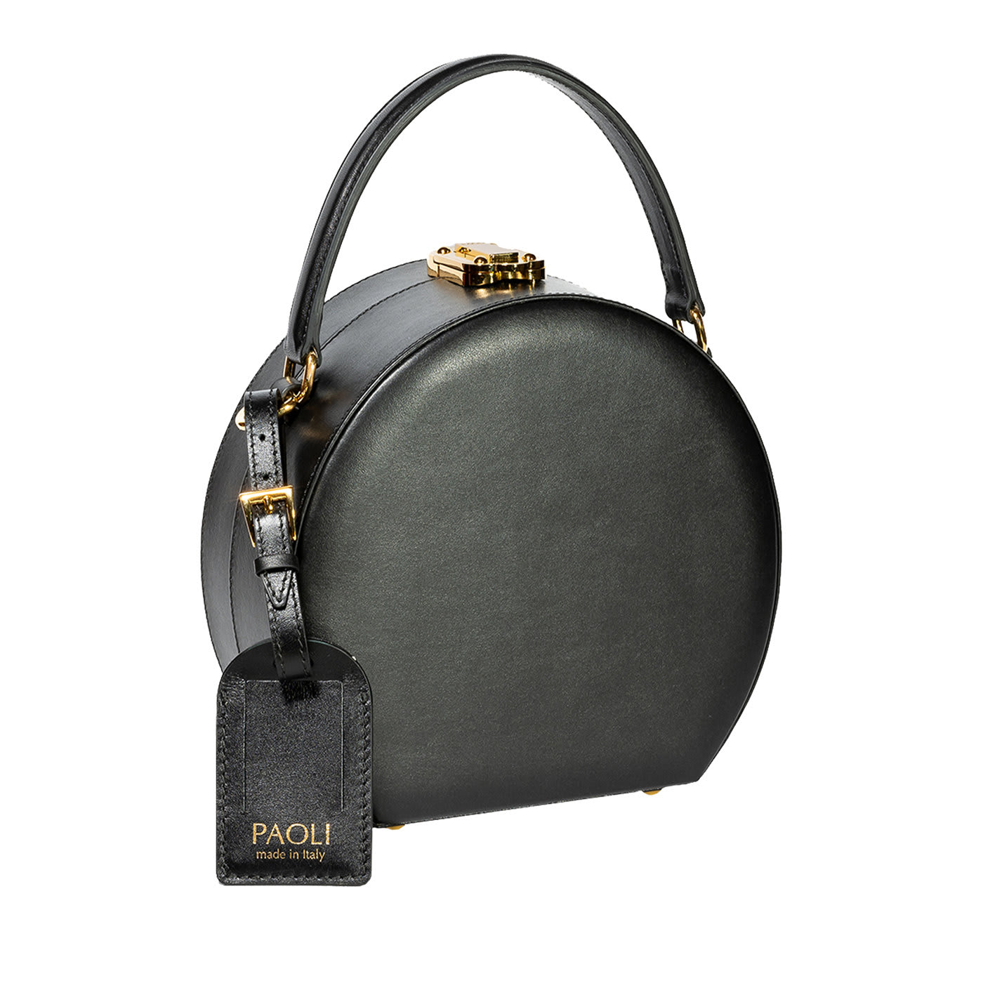 Mini Paolina Black Hat-Box Handbag Paoli