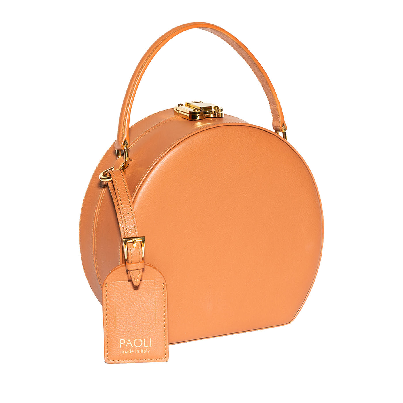 Mini Paolina Cognac Hat-Box Handbag Paoli | Artemest