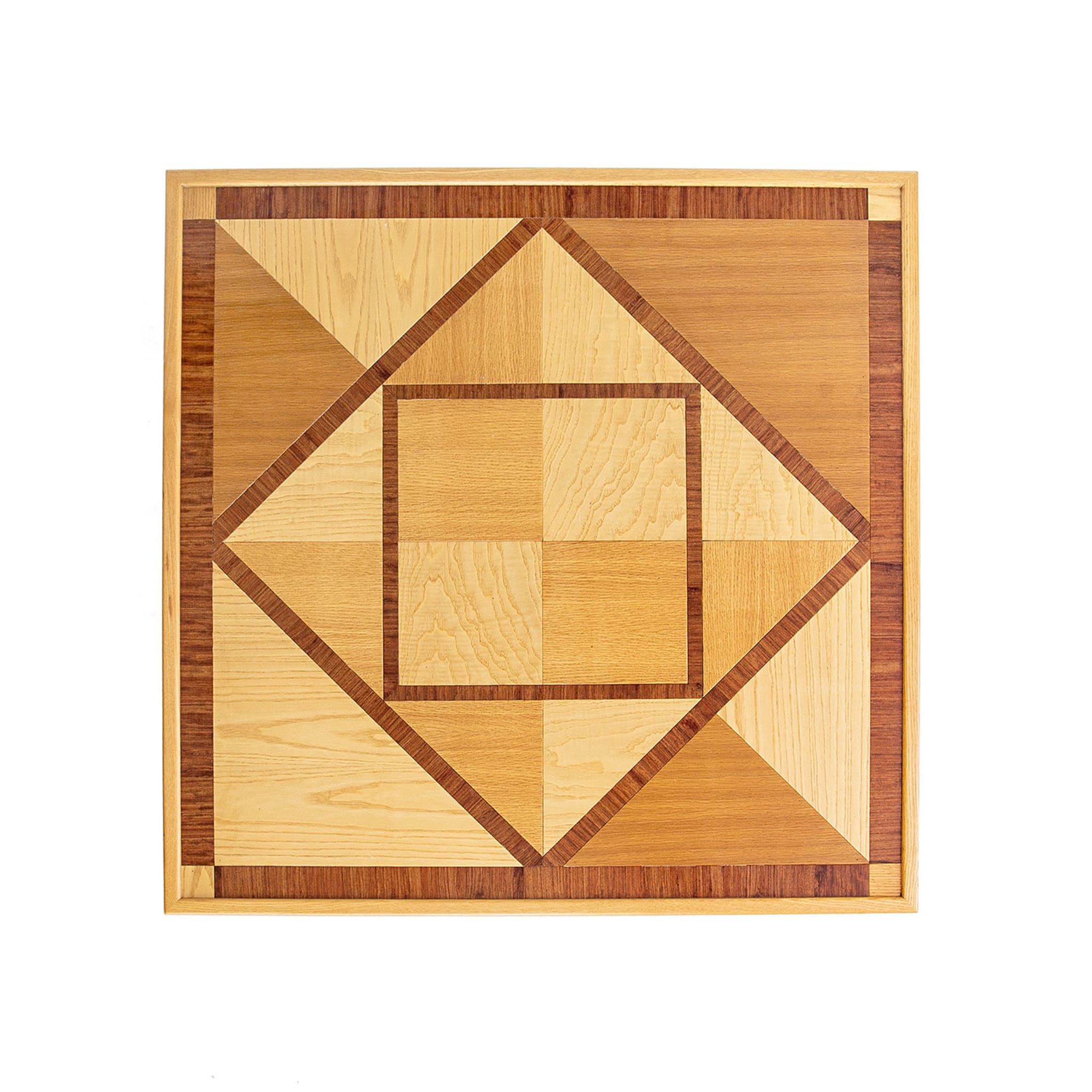Mesa de comedor de madera con incrustaciones geométricas - Vista alternativa 2