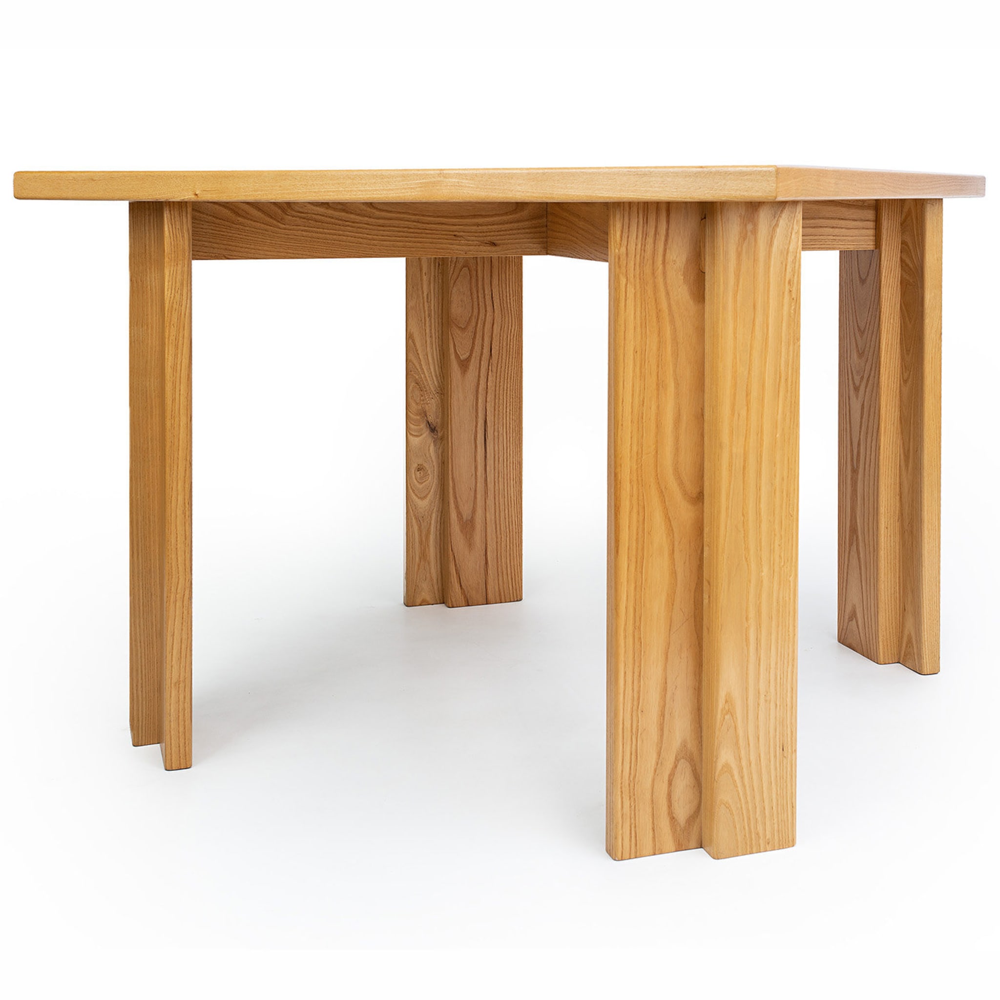 Mesa de comedor de madera con incrustaciones geométricas - Vista alternativa 3