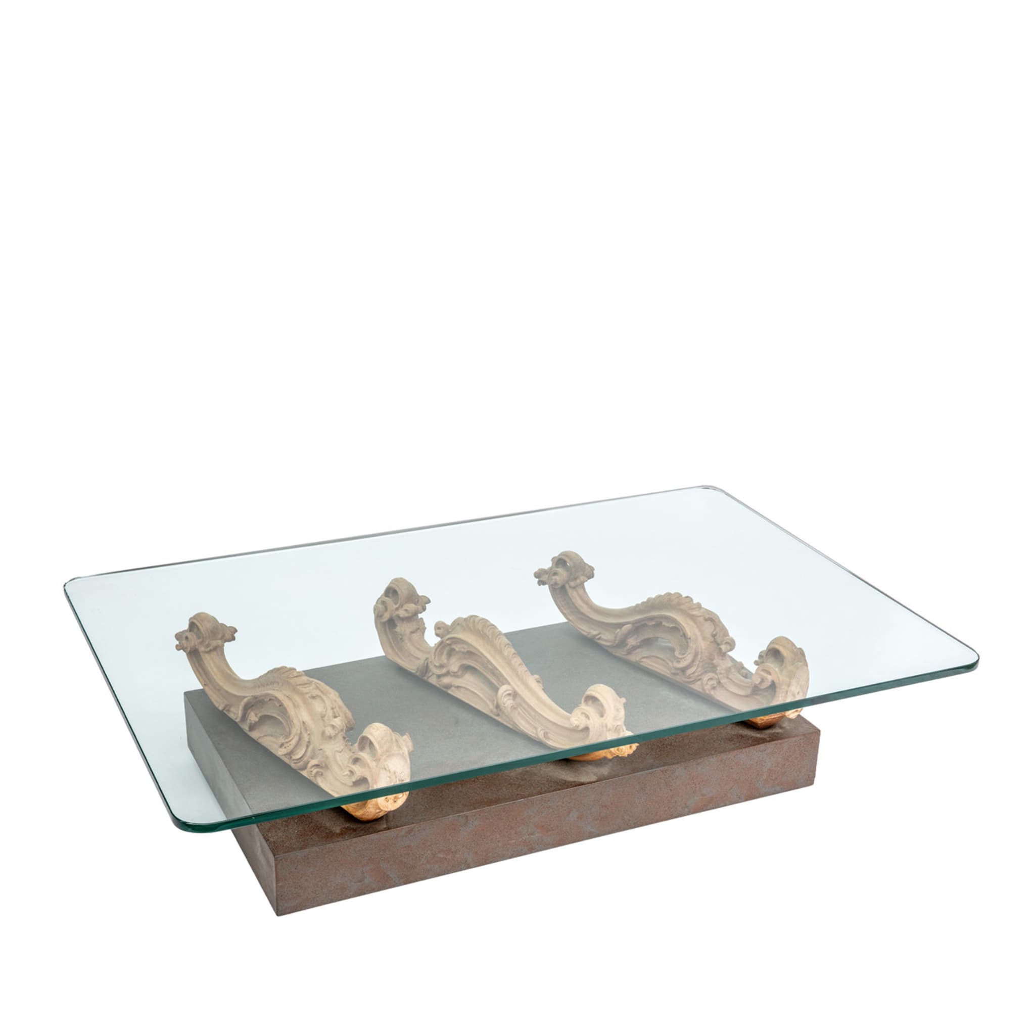 Tavolino in legno e vetro - Vista principale