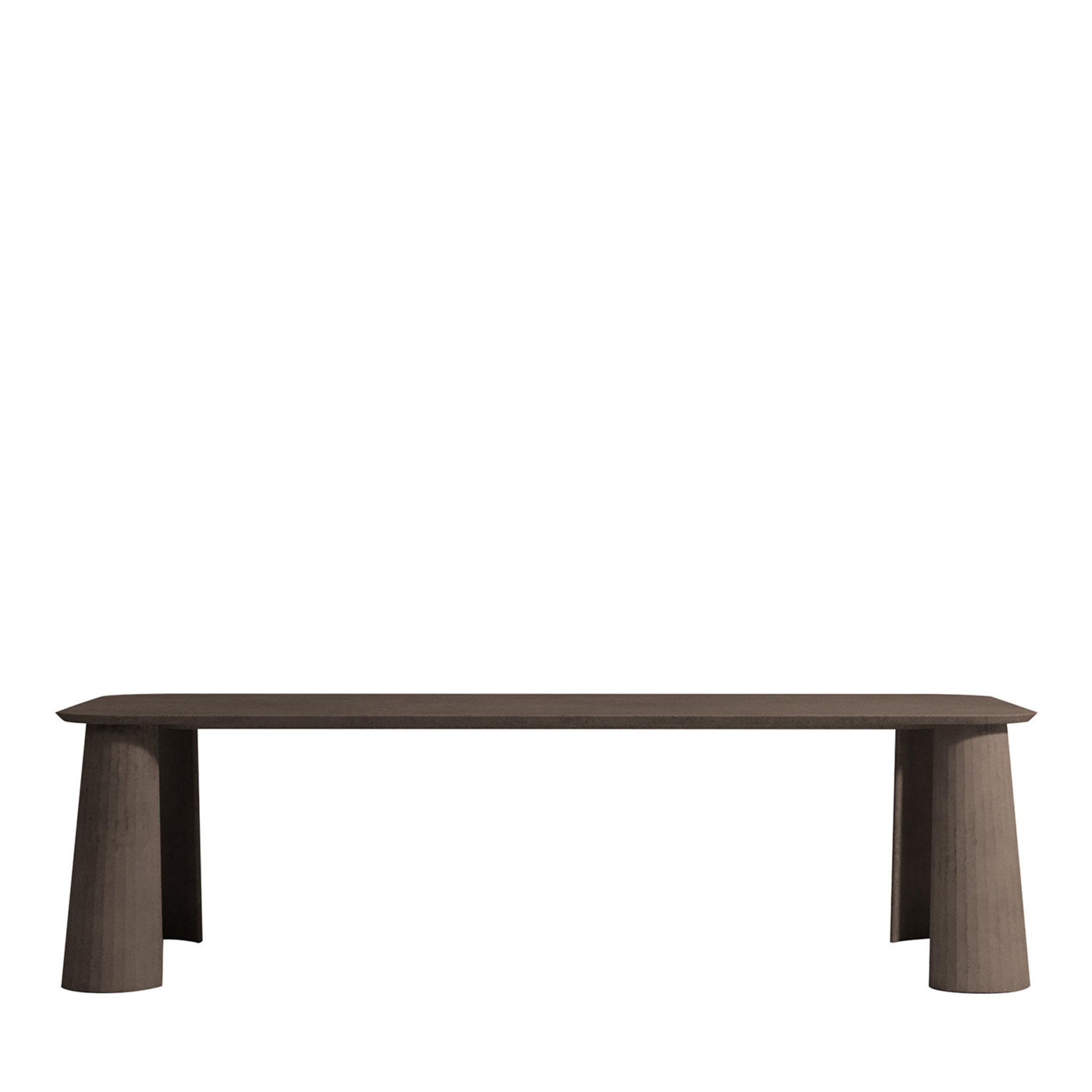 Table de salle à manger rectangulaire Fusto, chocolat noir - Vue principale