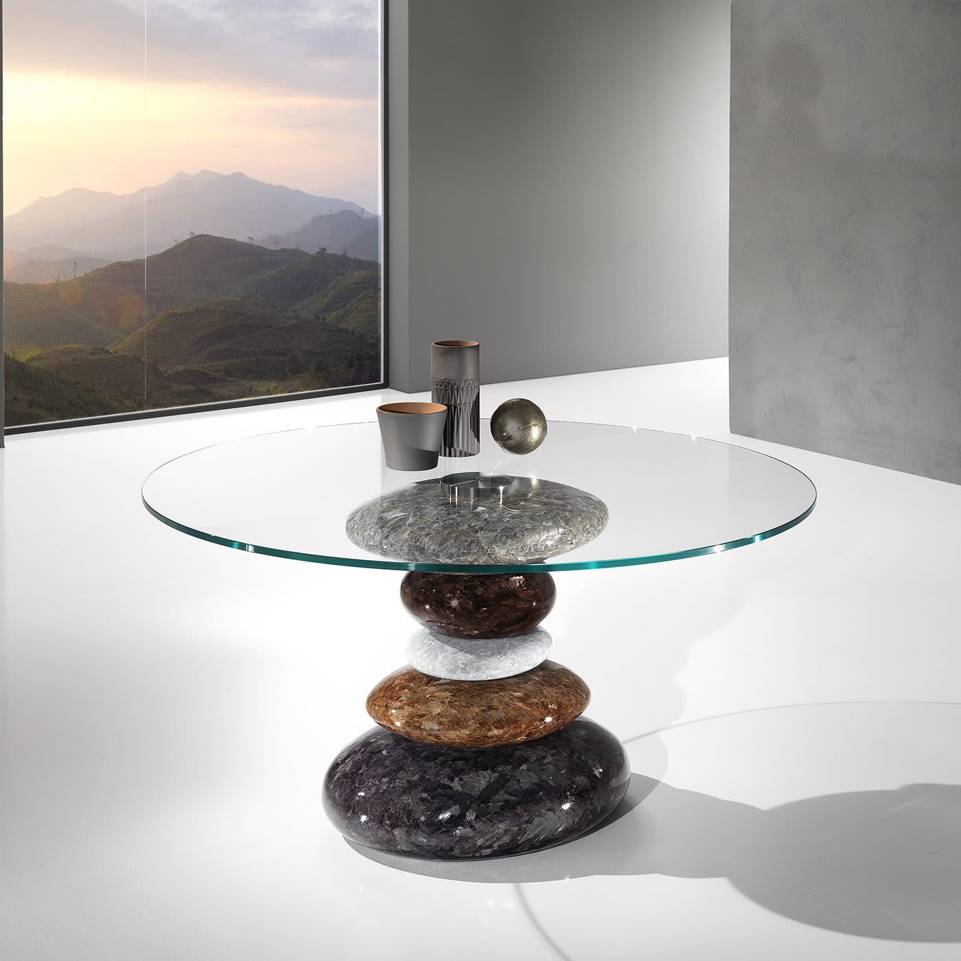 Stone Round Dining Table - Crystal Stone