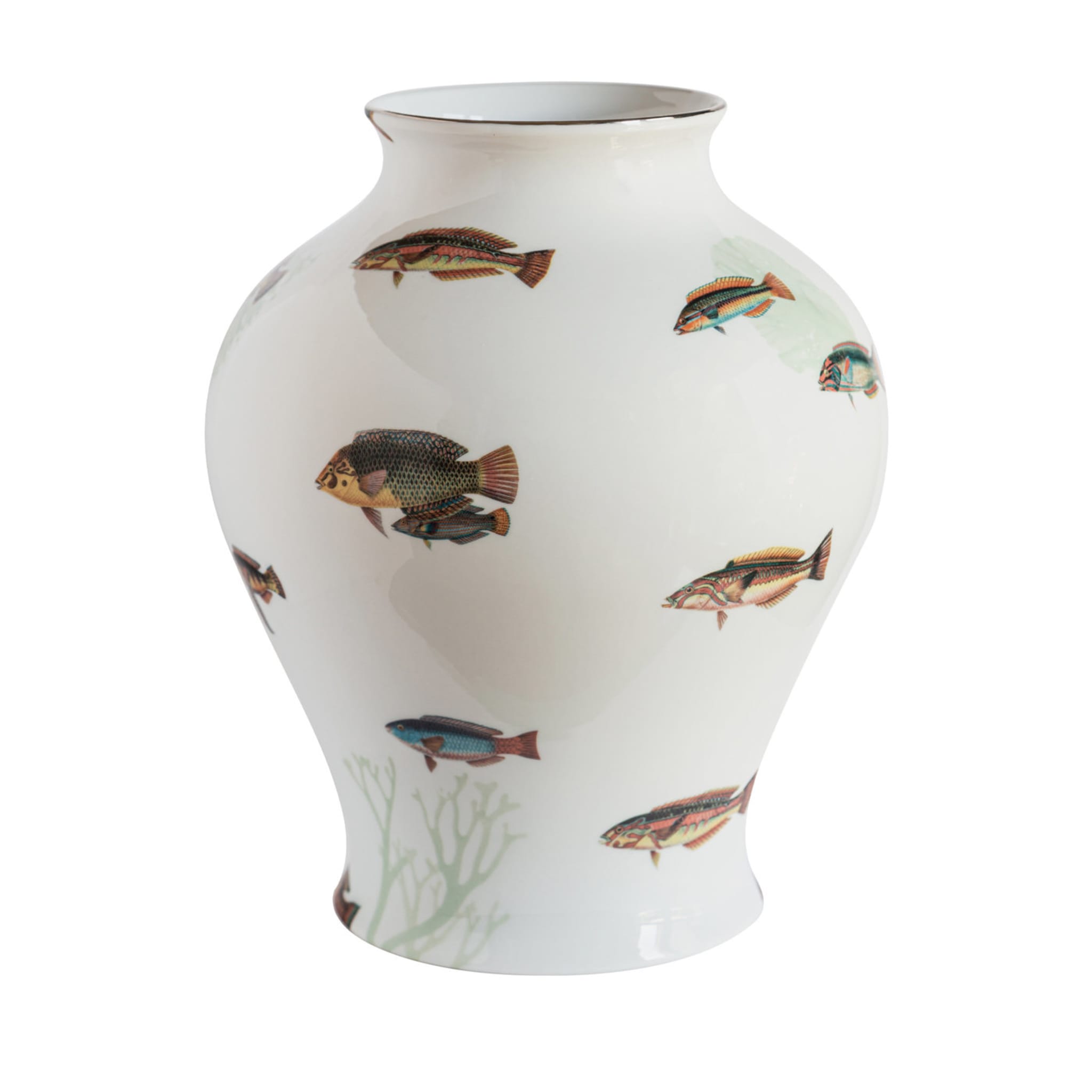 Amami Amphora Porcelain Vase With Tropical Fish H32Cm - Main view