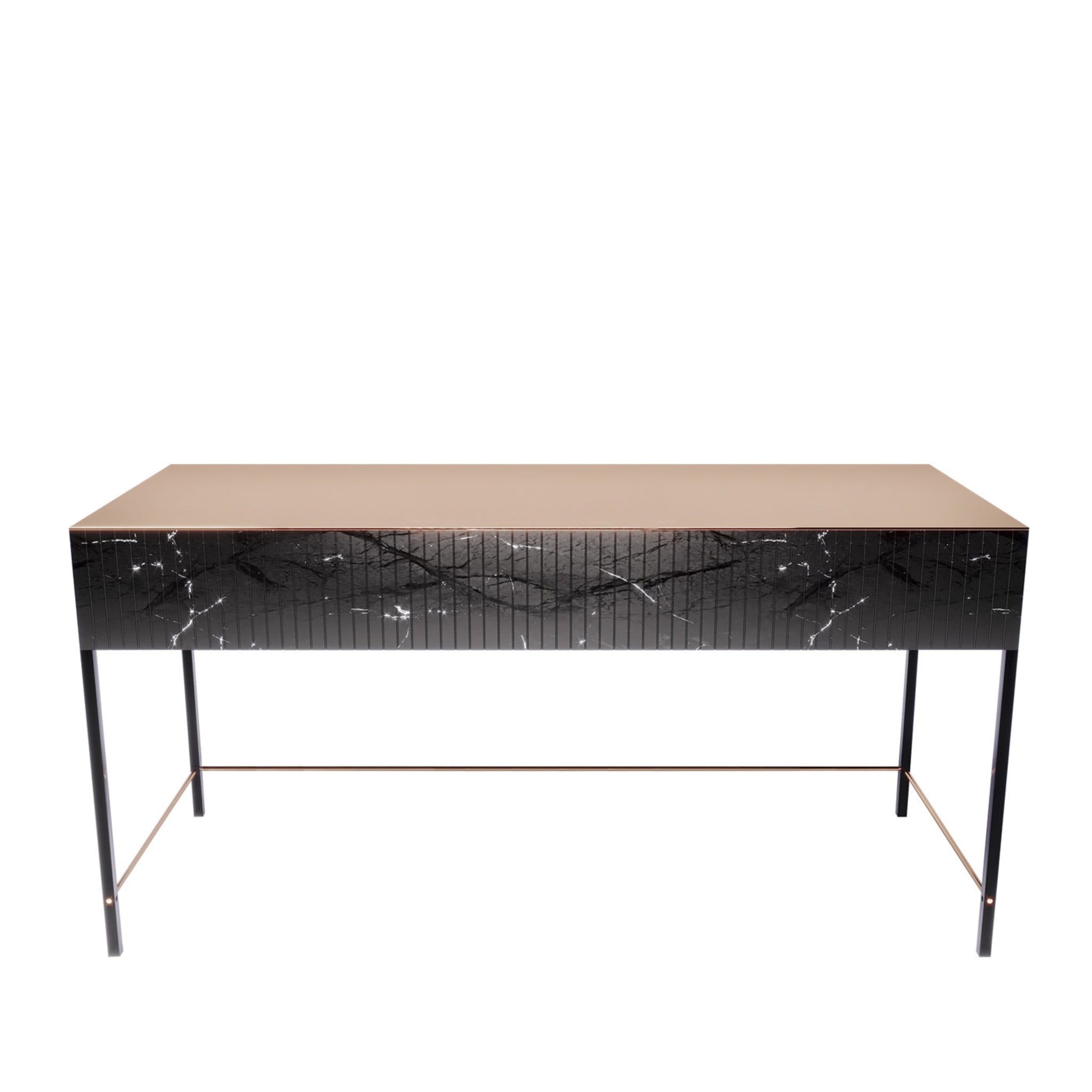 Marquina Marble and Copper Writing Desk - Main view