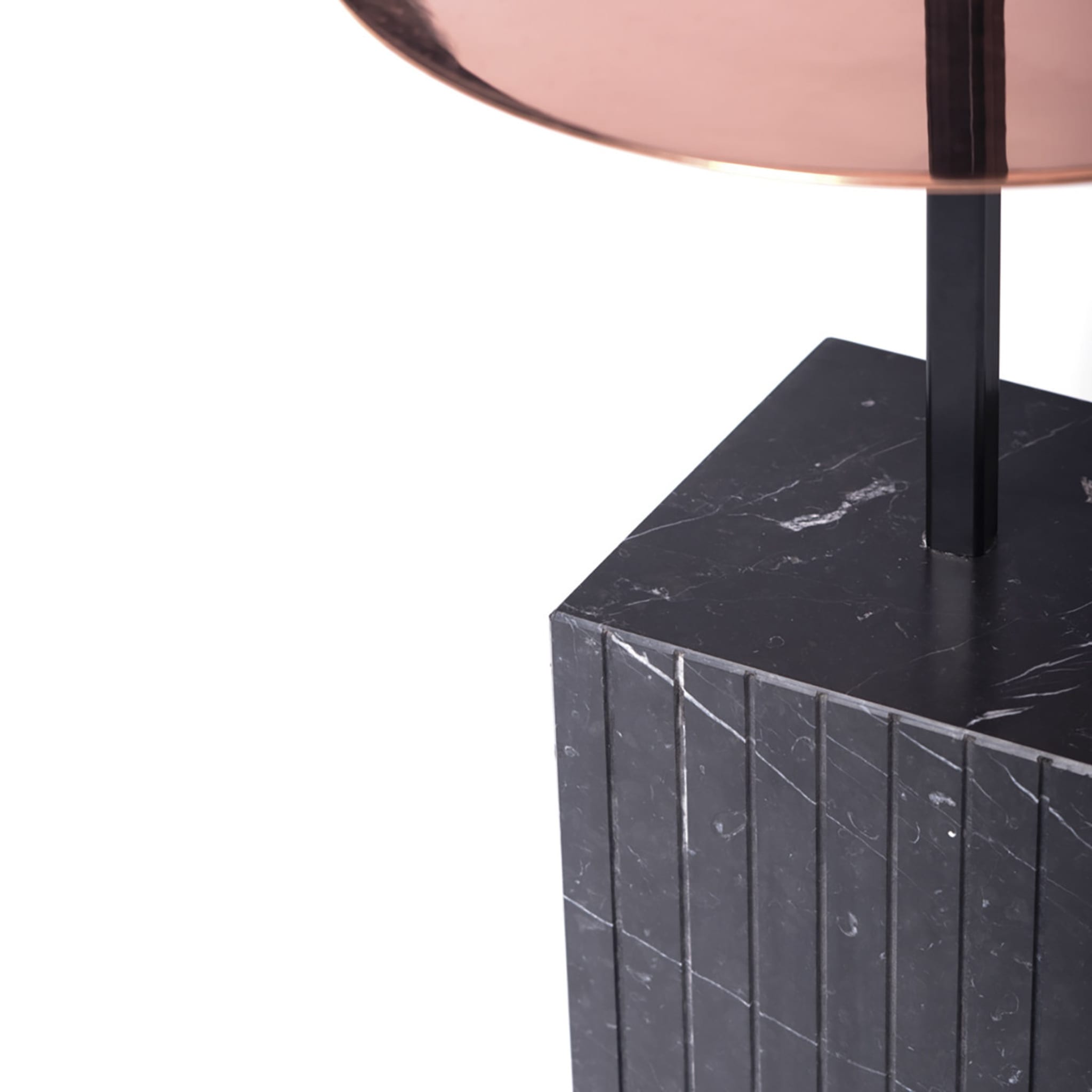 Marquina Marble and Copper Table Lamp - Alternative view 3